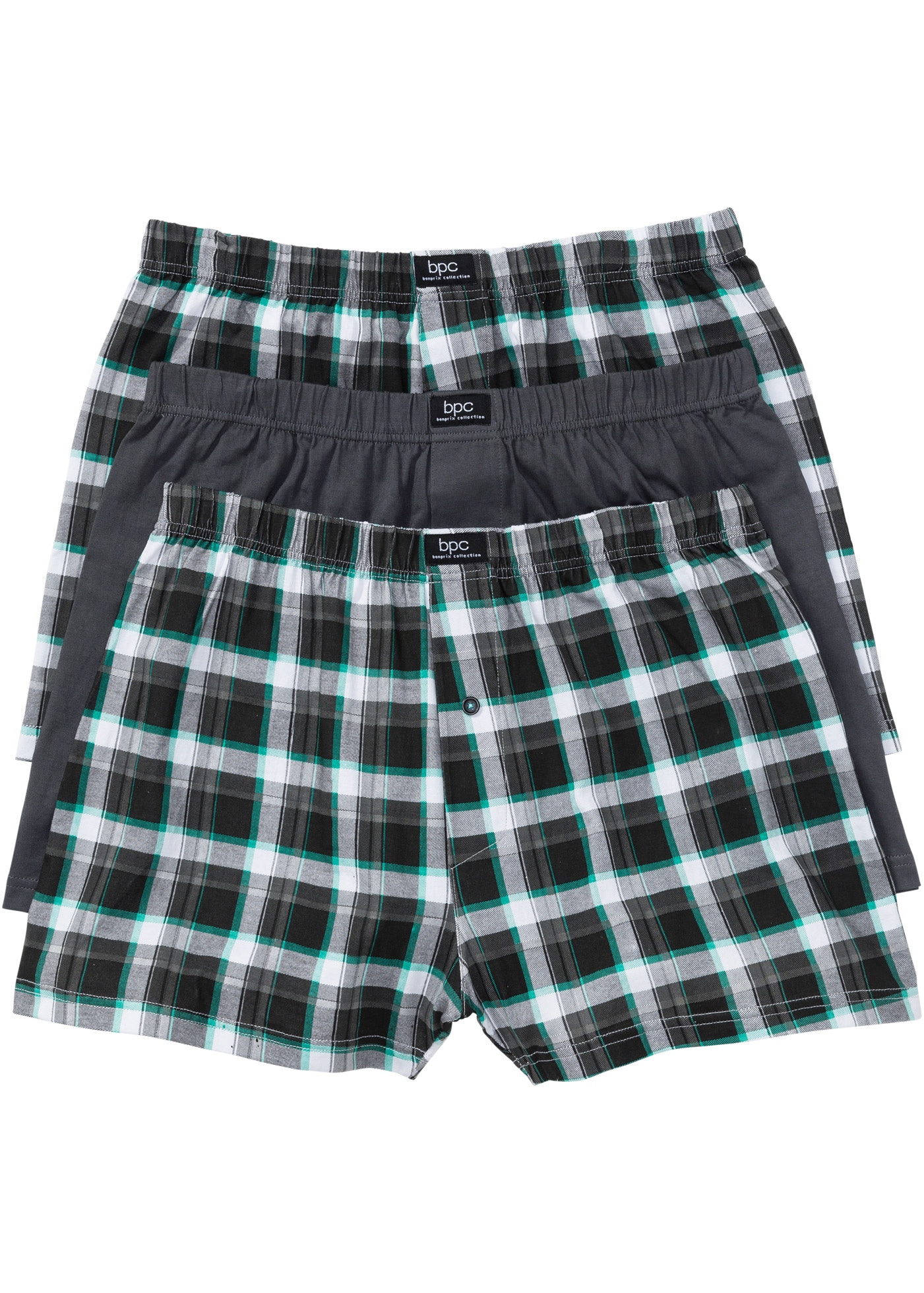 bonprix Boxers, 3 cuis Lockere Jersey Boxershorts aus Baumwolle (3er Pack)