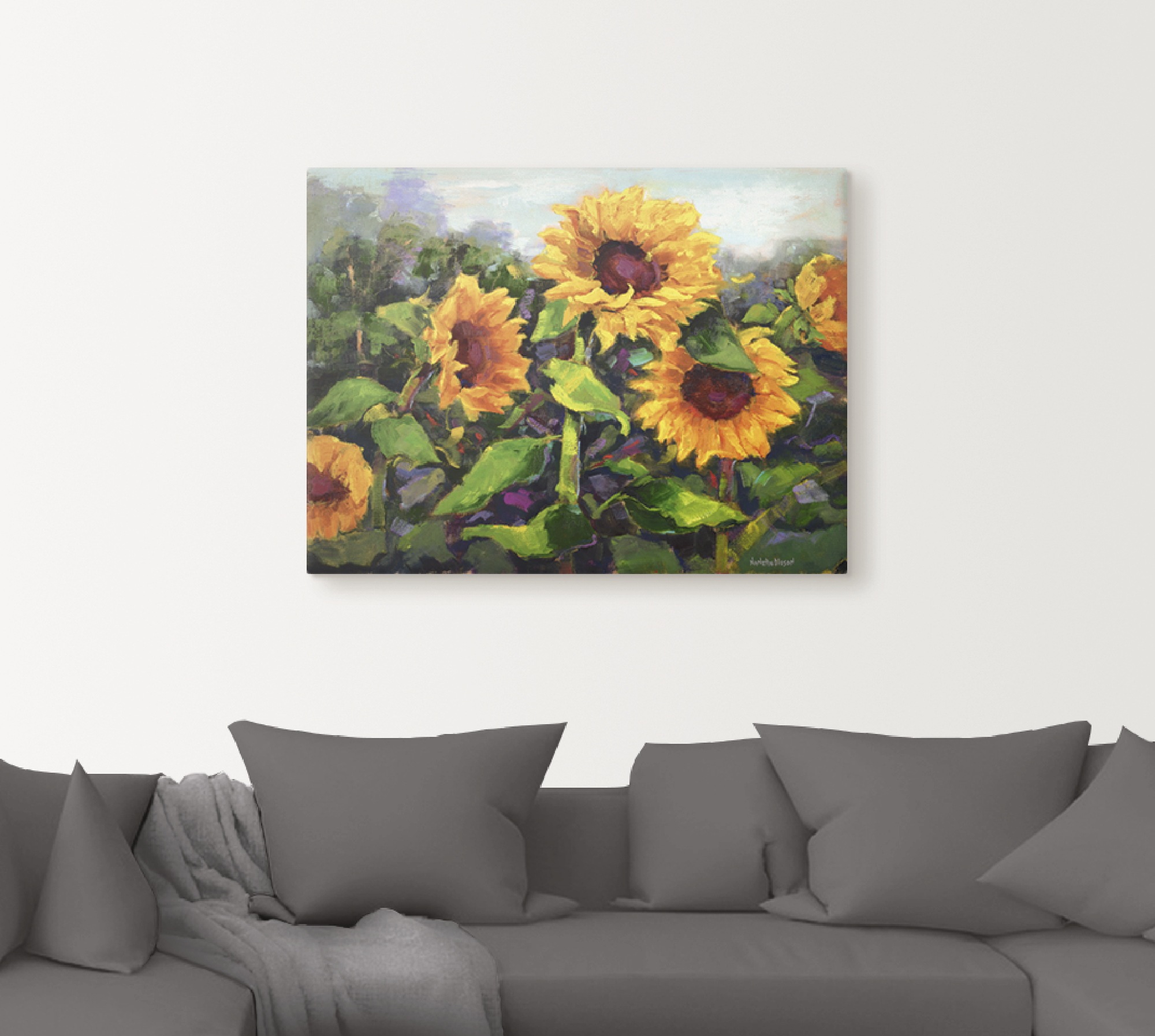 Artland Tableau sur toile »Das Erwachen der Sonnenblumen IV« 1 cuis tlg. auf Holzrahmen gespannt