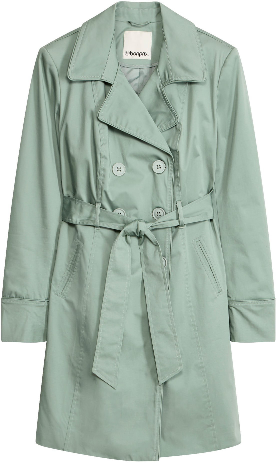 bonprix Trench-coat mit abnehmbarem Bindegürtel, 2-Reiher