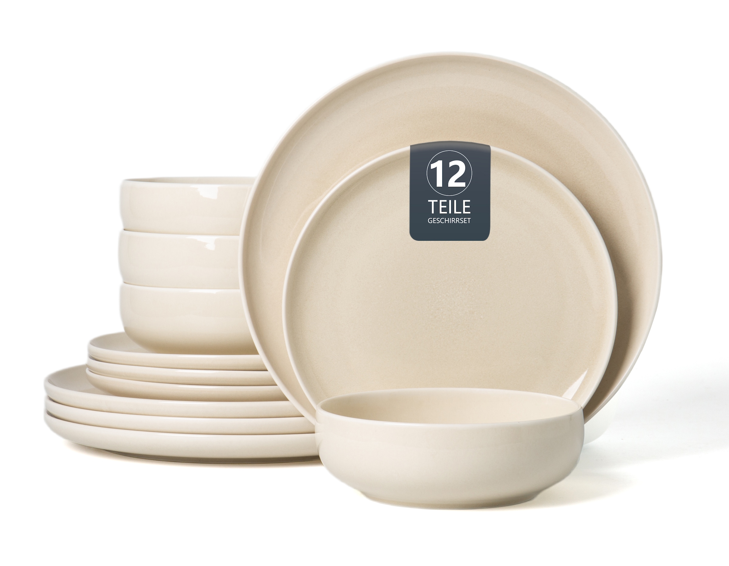 GOODproduct Geschirr-Set »Flett, mit Reaktivglasur« Teller Set, spülmaschinenfest und mikrowellengeeignet