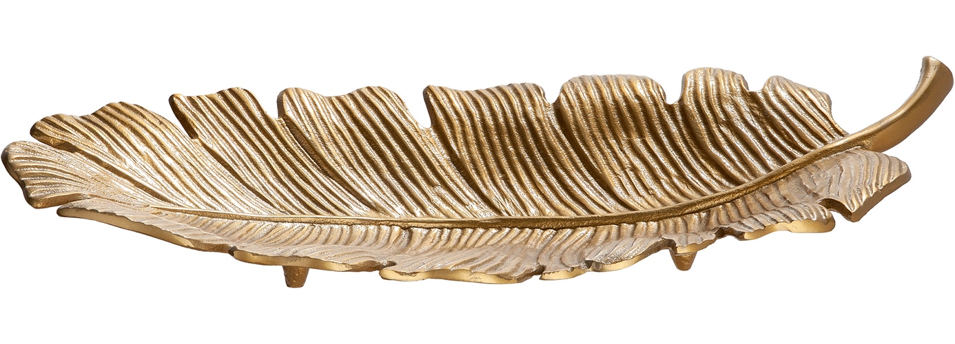 GILDE Schale »Schale Blatt Blatto« 1 aus Aluminium Dekoschale, Blattdekor, Tischdeko, Naturinspiration, stilvolle Deko