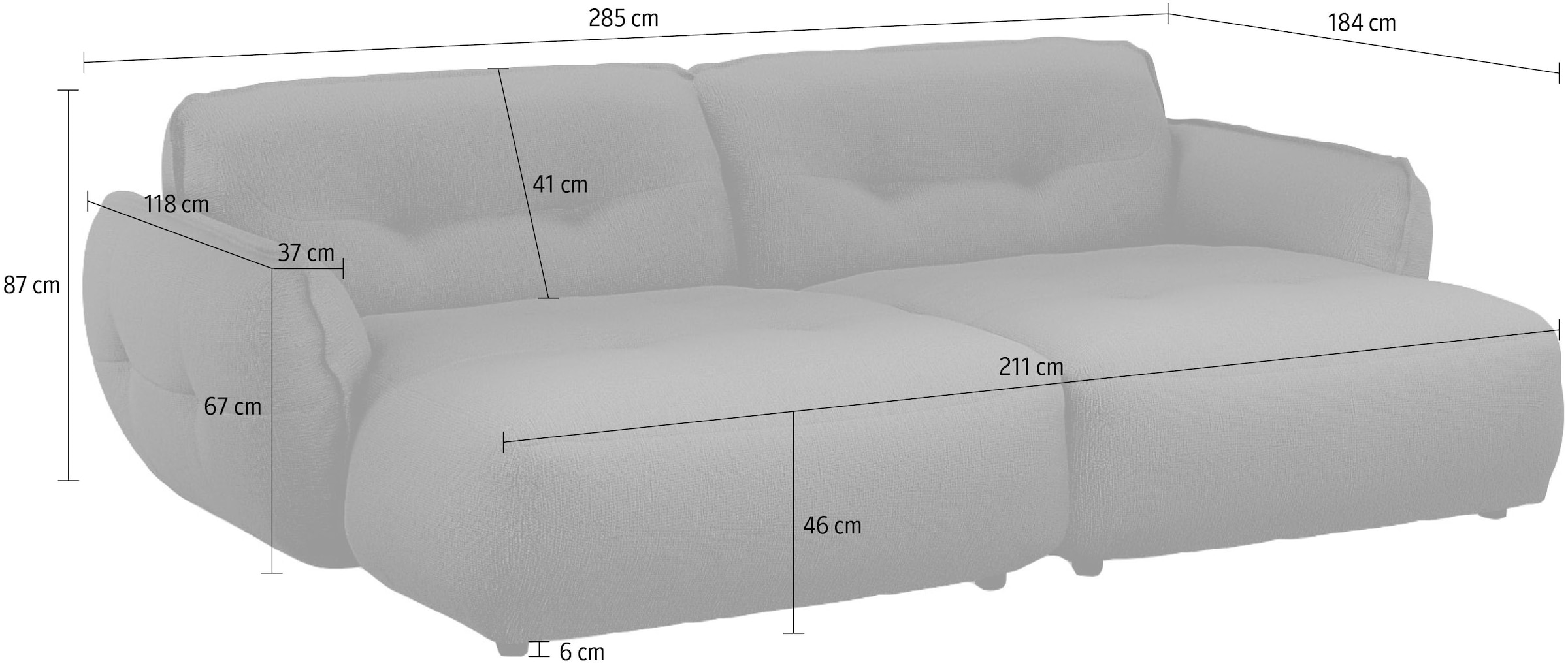 BETYPE Big-Sofa »Be Fluffy moderner Love Seat, XXL Sofa, Lese-Sessel, Mega Sofa« Softes Sitzgefühl, moderne Kedernaht, hochwertiger Bezug