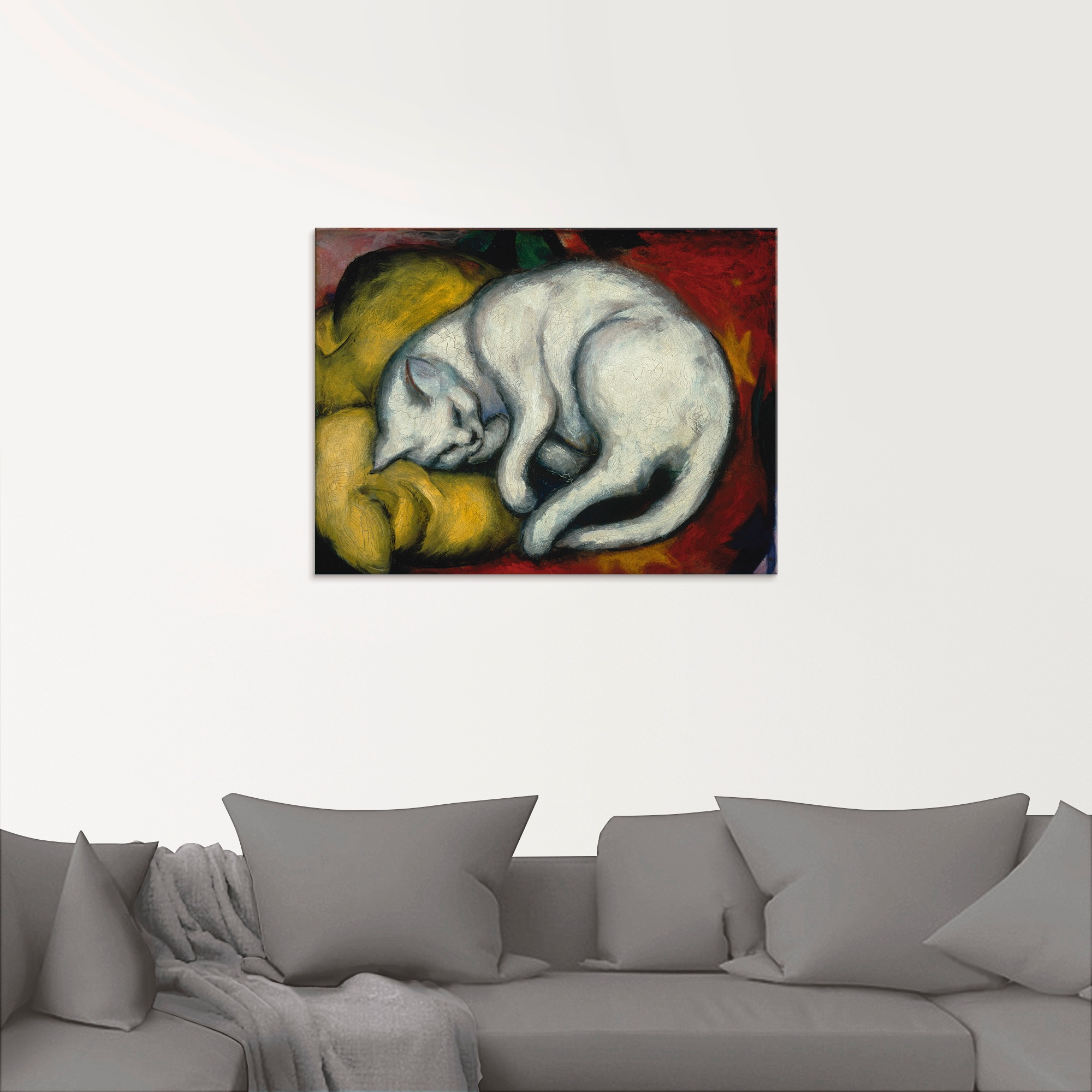 Artland Tableau en verre »Die weisse Katze. 1912« Animaux de compagnie 1 cuis tlg. disponible en différentes tailles