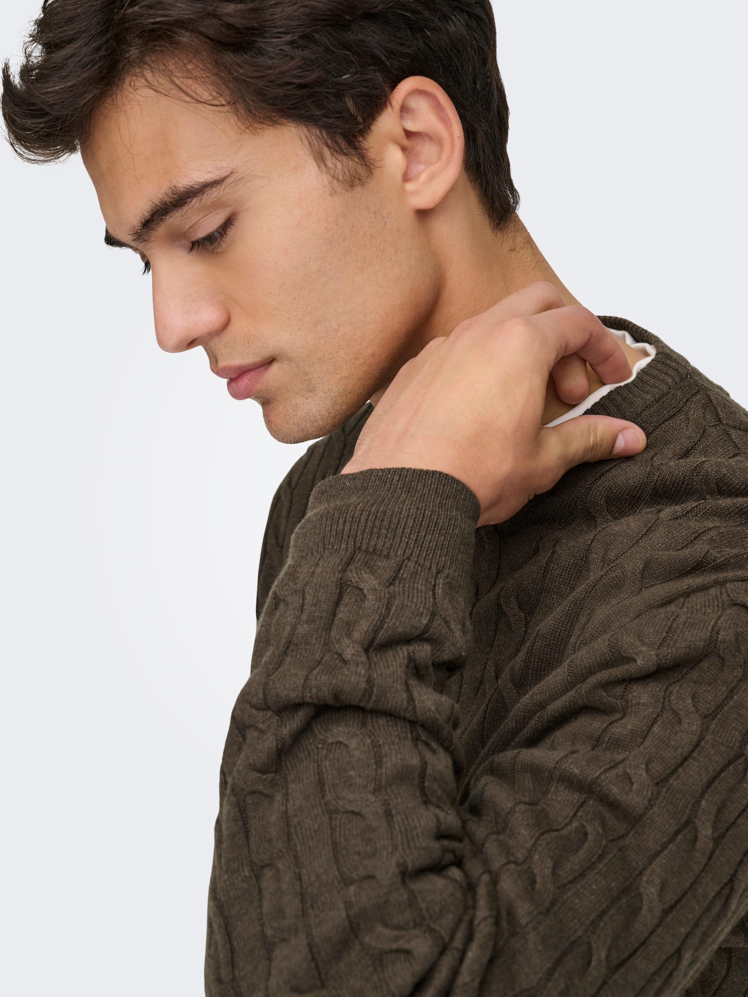 ONLY & SONS Pull en tricot »ONSLOUI REG 12 CABEL CREW KNIT NOOS«