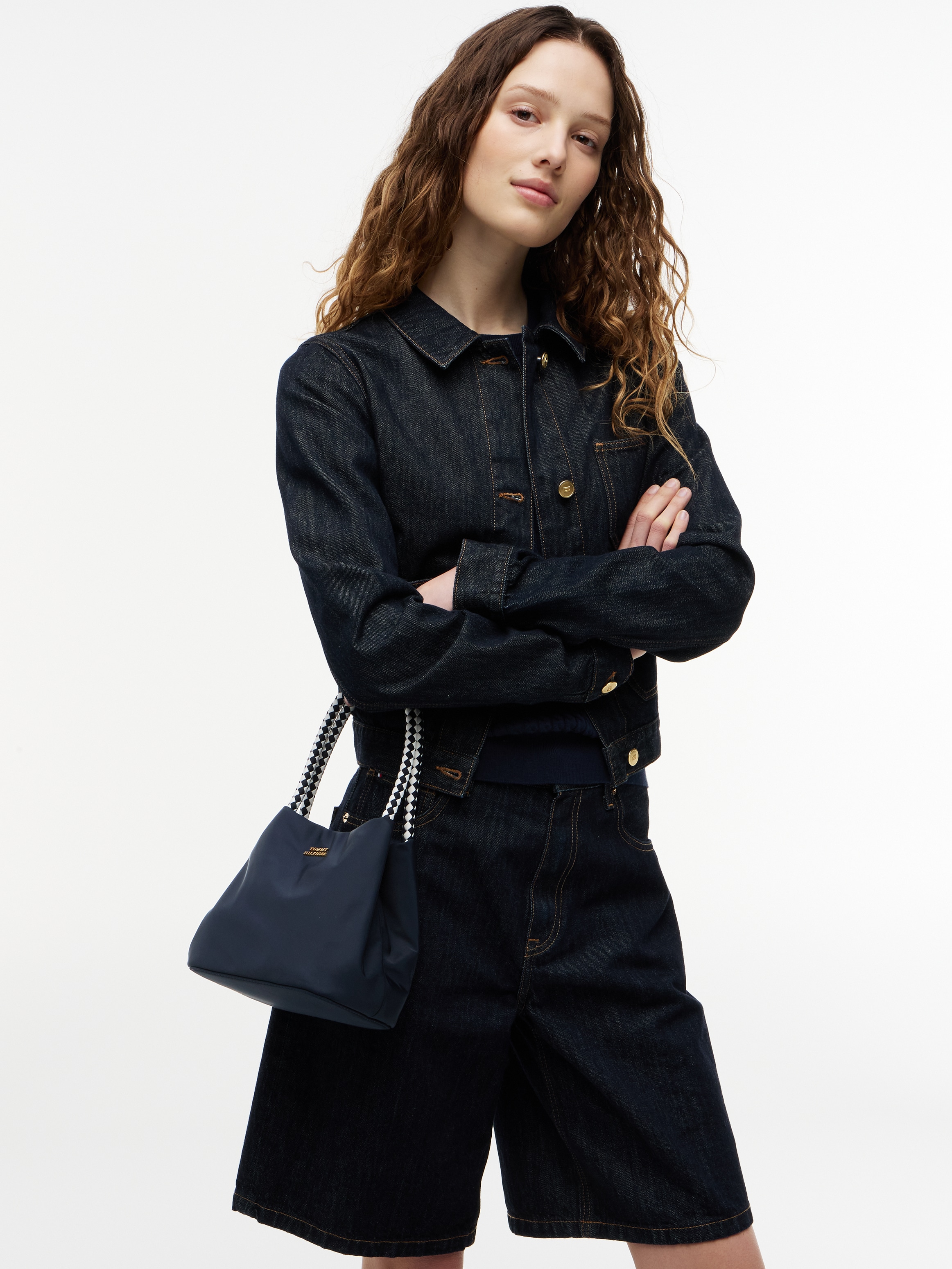 Tommy Hilfiger »TH MARINA BUCKET NYLON« Sac fourre-tout femme, sac bandoulière, sac à épaule avec logo