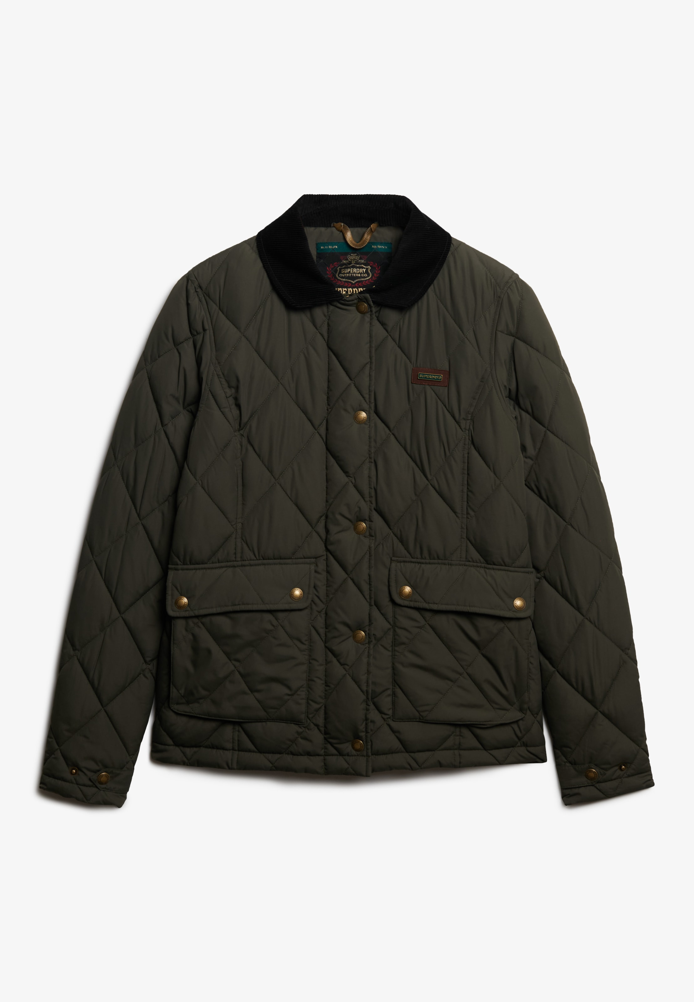 Superdry Steppjacke »CORD TRIMMED LINER JACKET« ohne Kapuze