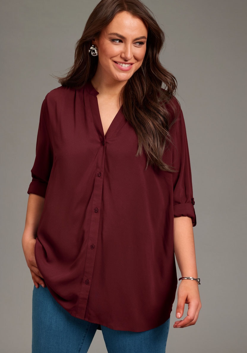 Laura Scott CURVE Chemisier long »Grosse Grössen« style tunique en viscose douce