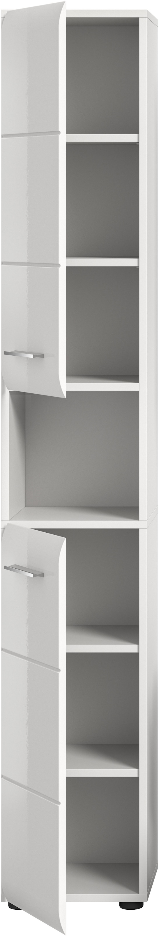 INOSIGN Armoire de rangement 1 cuis tlg. Florenz, Hochschrank, Weiss Hochglanz Tiefzieh, 185 cm hoch, Bad