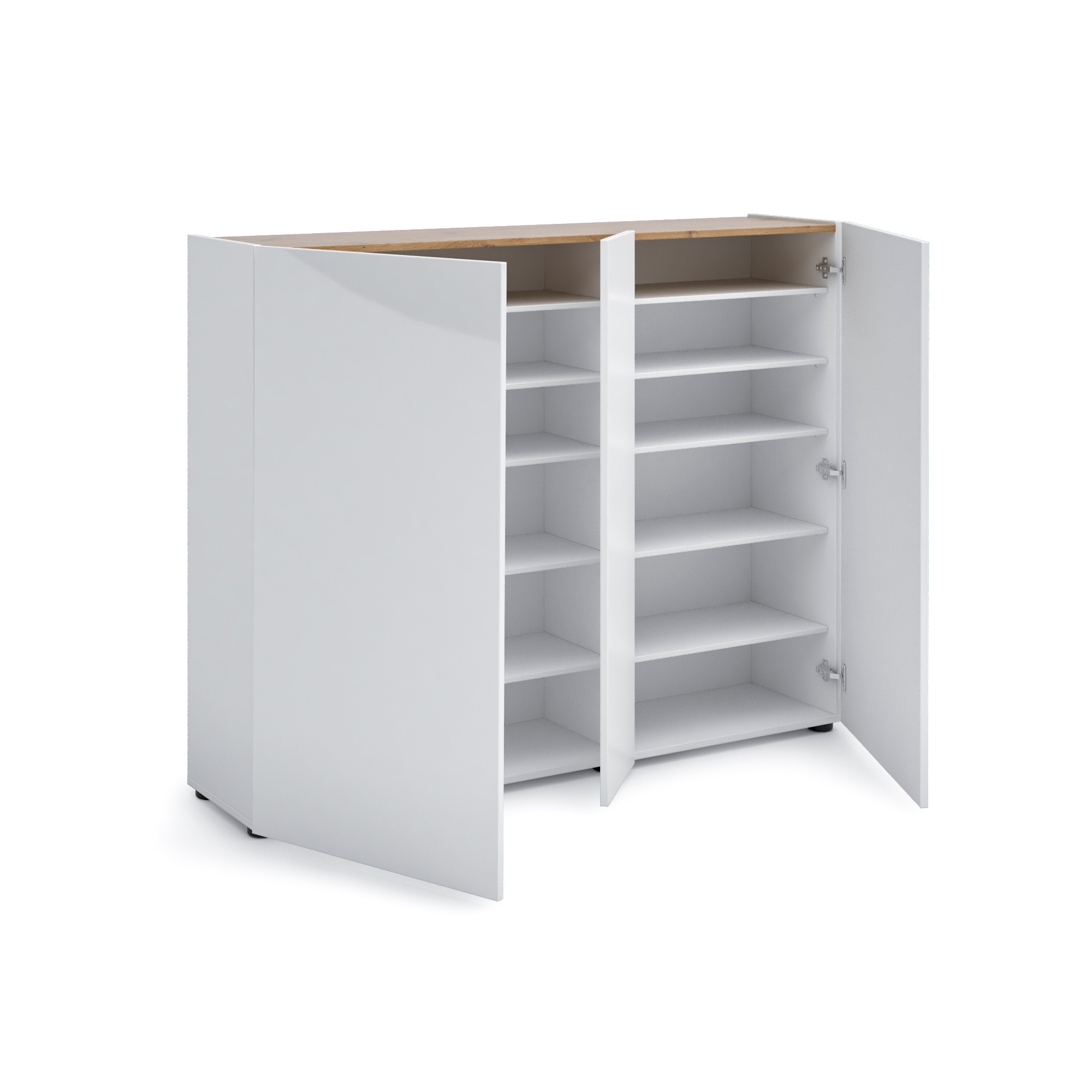 Home affaire Schuhschrank »RUMBA,Schuhkommode,Schuhmöbel,Schuhablage,Schuhregal ca.30 paar Schuhe« 1 Stk. tlg. 3 Türen, 10 Einlegeböden, 12 Fächer, Seiten und Fronten in Hochglanz