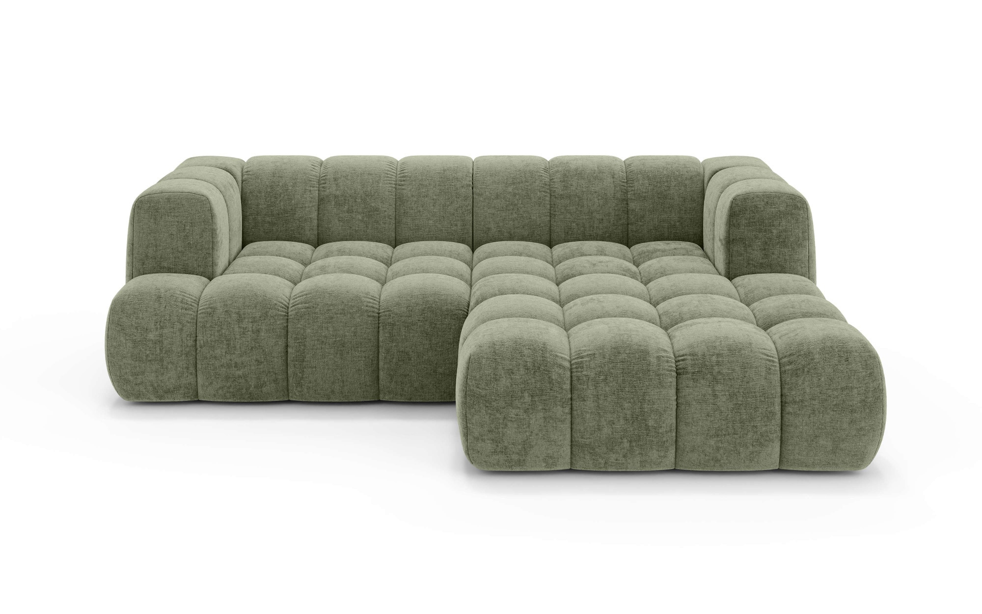 homsy by Ana Johnson Ecksofa »»XL« BOUBELLE L-Form extra tief, Design: Bubble-Optik, Breite 247cm« hoher Sitzkomfort dank Wellenunterfederung, XL Sitztiefe 100 cm