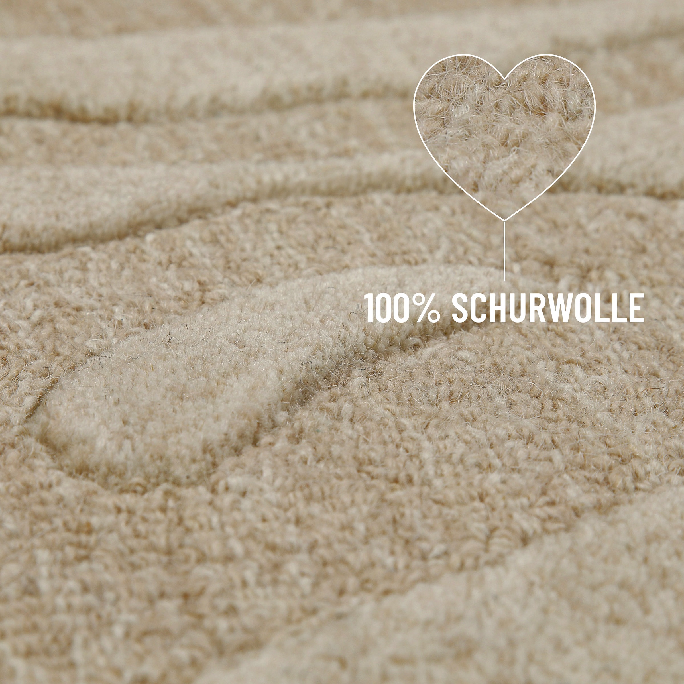 Wecon home Tapis »Lior« Rectangulaire 10 mm Höhe Wollteppich, abstrakt, hochwertig, handgetuftet, robust, modern