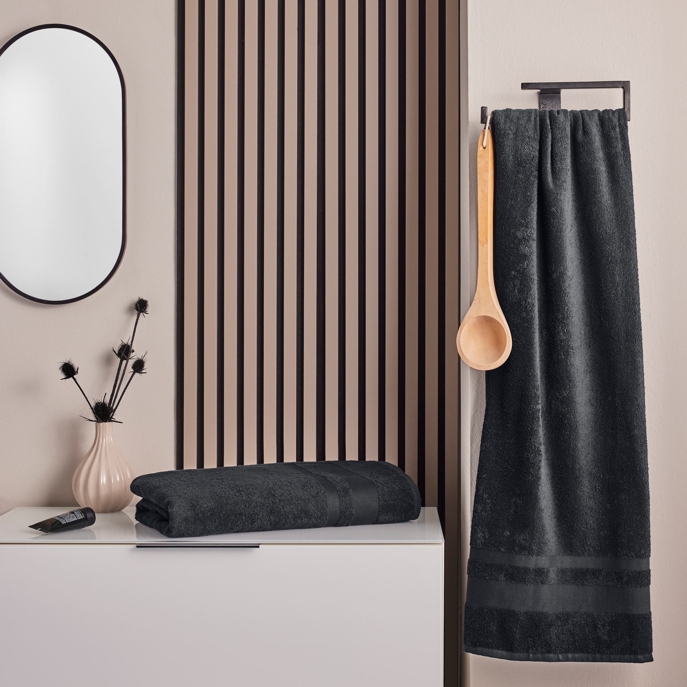 my home Saunatuch »Vanessa, als Set und Serie erhältlich, 2 Saunatücher, 80x200cm« Handtücher mit Bordüre, 100% Baumwolle, einfarbig, weich