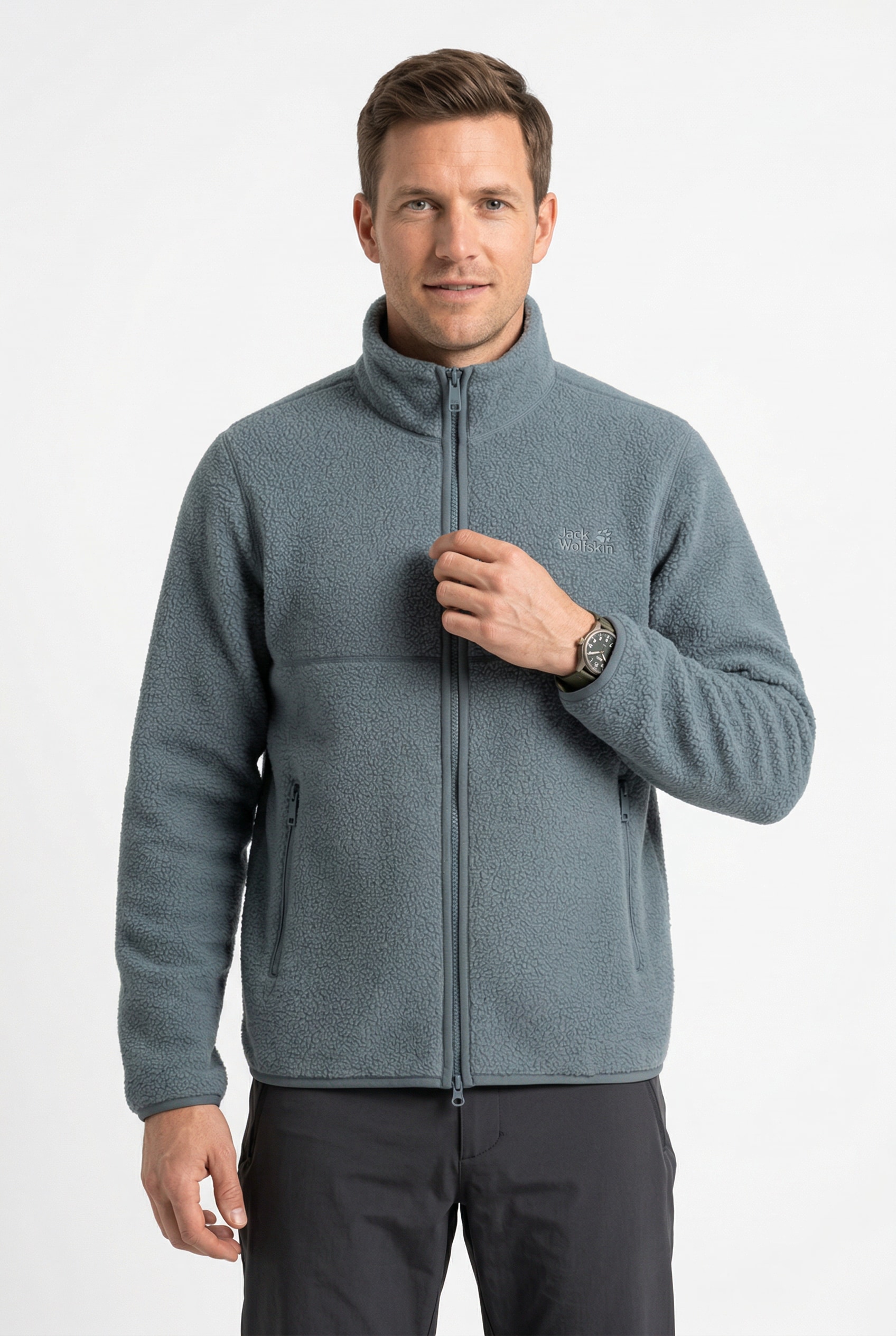 Jack Wolfskin Veste polaire »LITE CURL FZ M« design à manches longues avec fermeture éclair, déperlant, coupe-vent