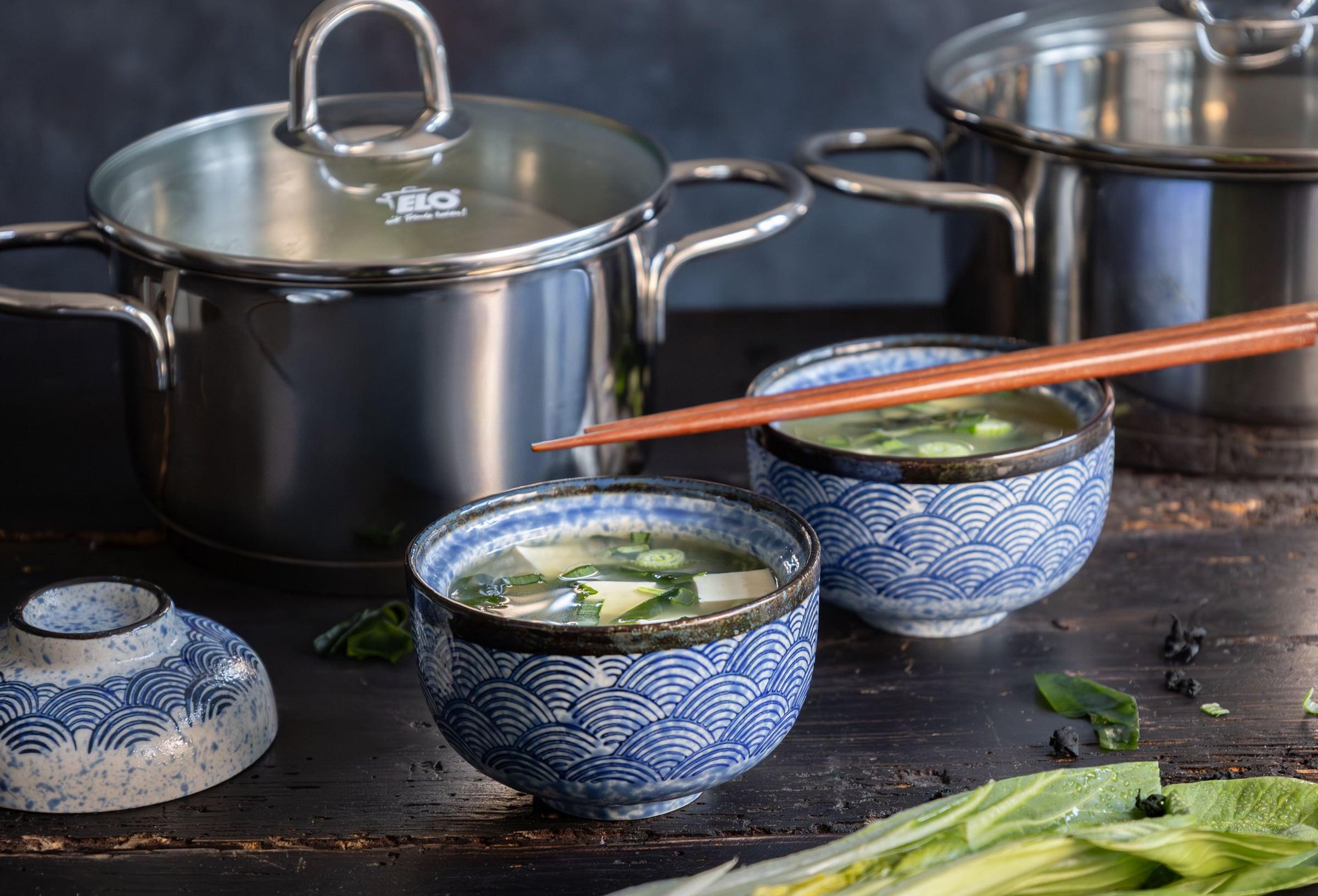 Elo Set de casseroles »Rubin« Ensemble, Bratentopf 20cm, Fleischtopf 16/20cm, Kasserolle 16cm, Gemüsetopf24 cm, 9 cuis tlg. Acier inoxydable 18/10