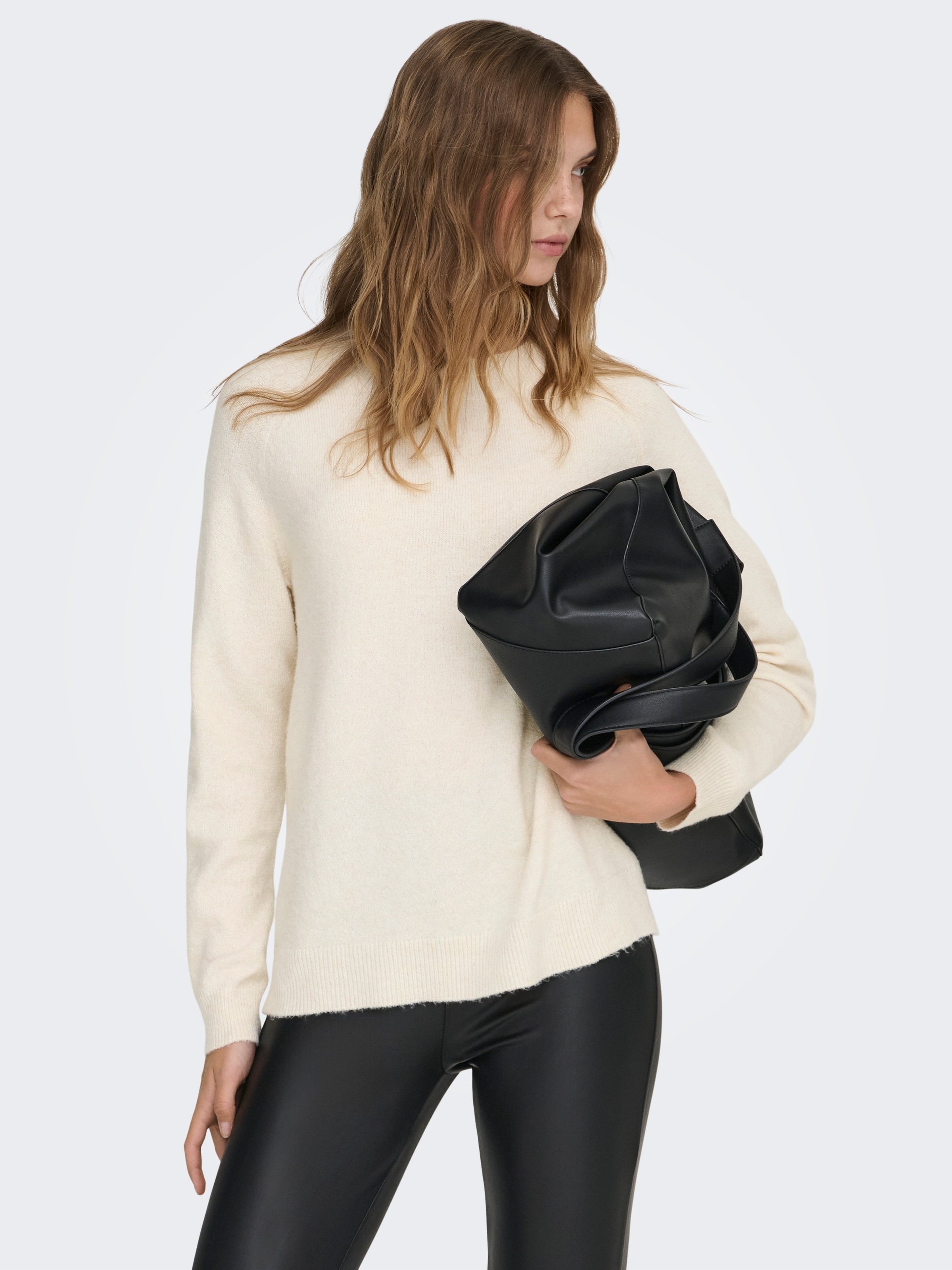 ONLY Pull à col rond »ONLRICA LIFE L/S PULLOVER  KNT NOOS« Materialmix, regular fit