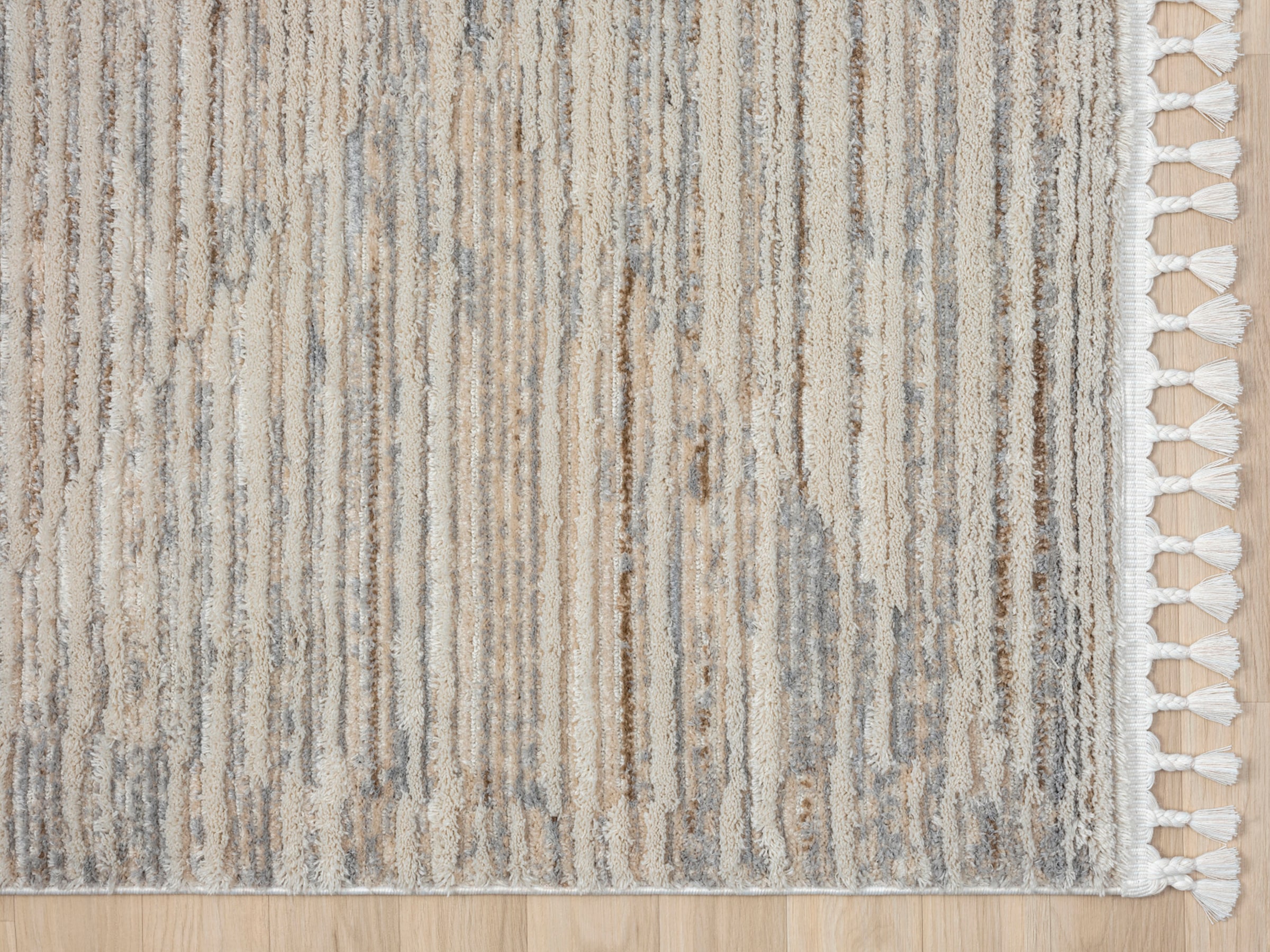 Myflair Möbel & Accessoires Teppich »Enya 2, LAGERRÄUMUNG!« rechteckig 15 mm Höhe Shaggy im Skandi Look, Hoch-Tief Effekt, leicht glänzend, flauschig