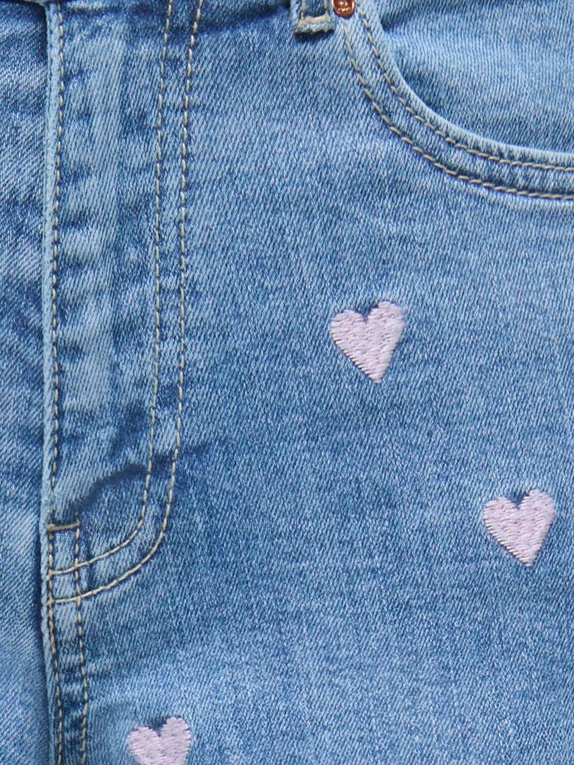 KIDS ONLY Short en jean »KOGJUICY HEART EMB SHORTS DNM« mit Allover-Stickerei