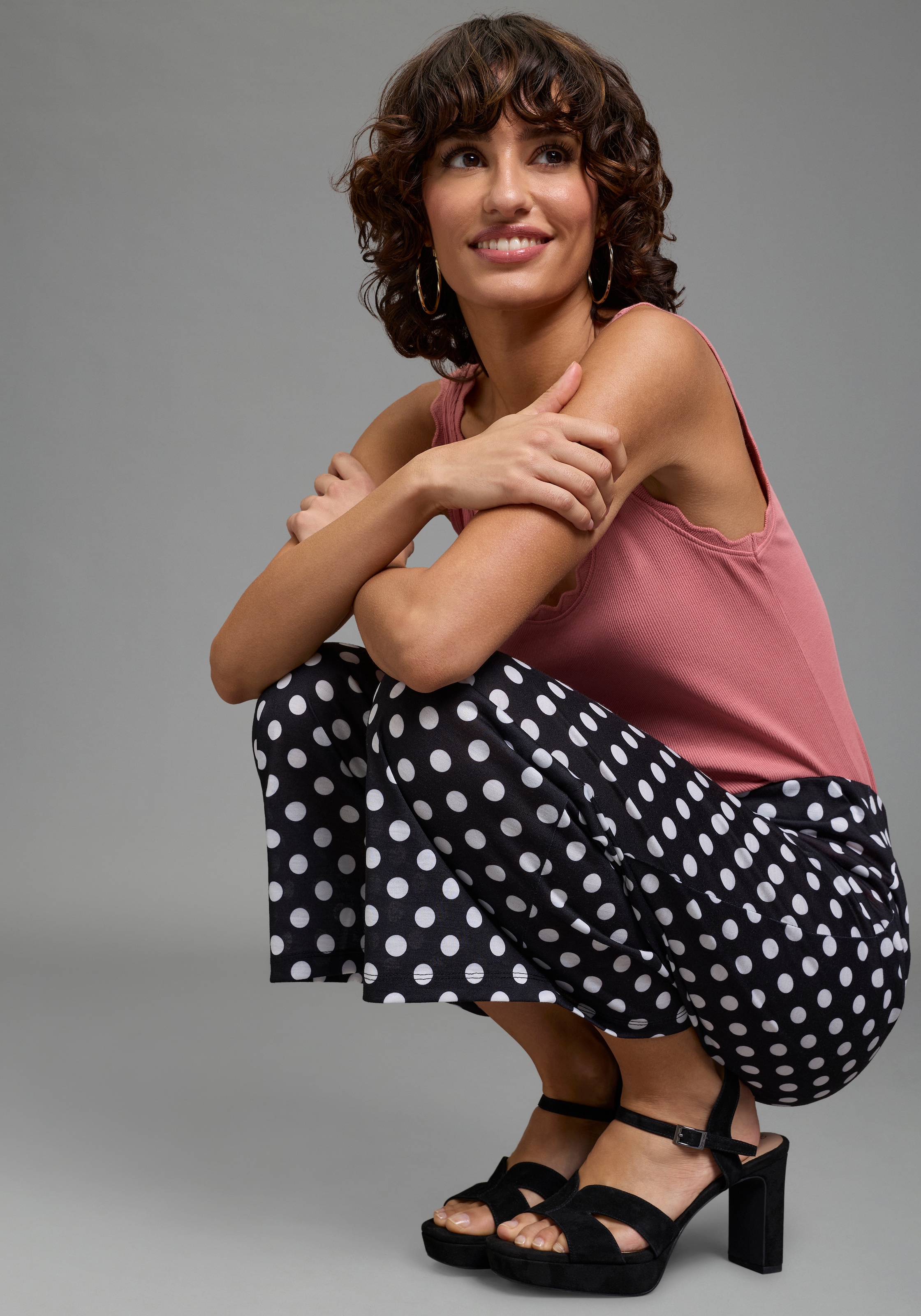 Laura Scott Pantalon en jersey »CULOTTE«  en polyester, aspect à pois