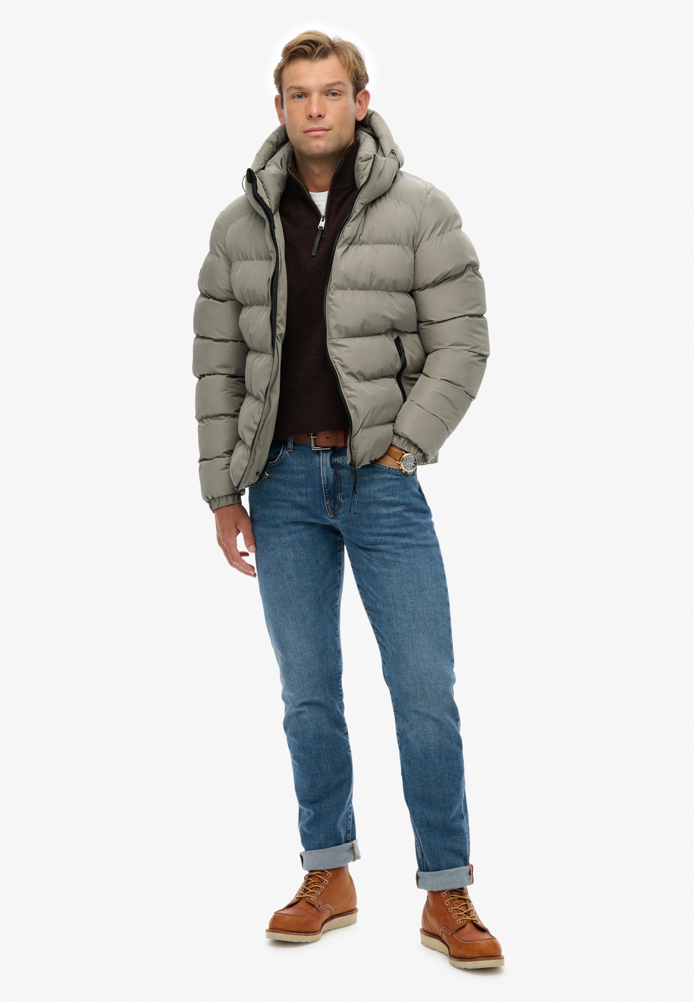 Superdry »HOODED SPORTS PUFFER JACKET« mit Kapuze Kunstfaser, relaxed fit