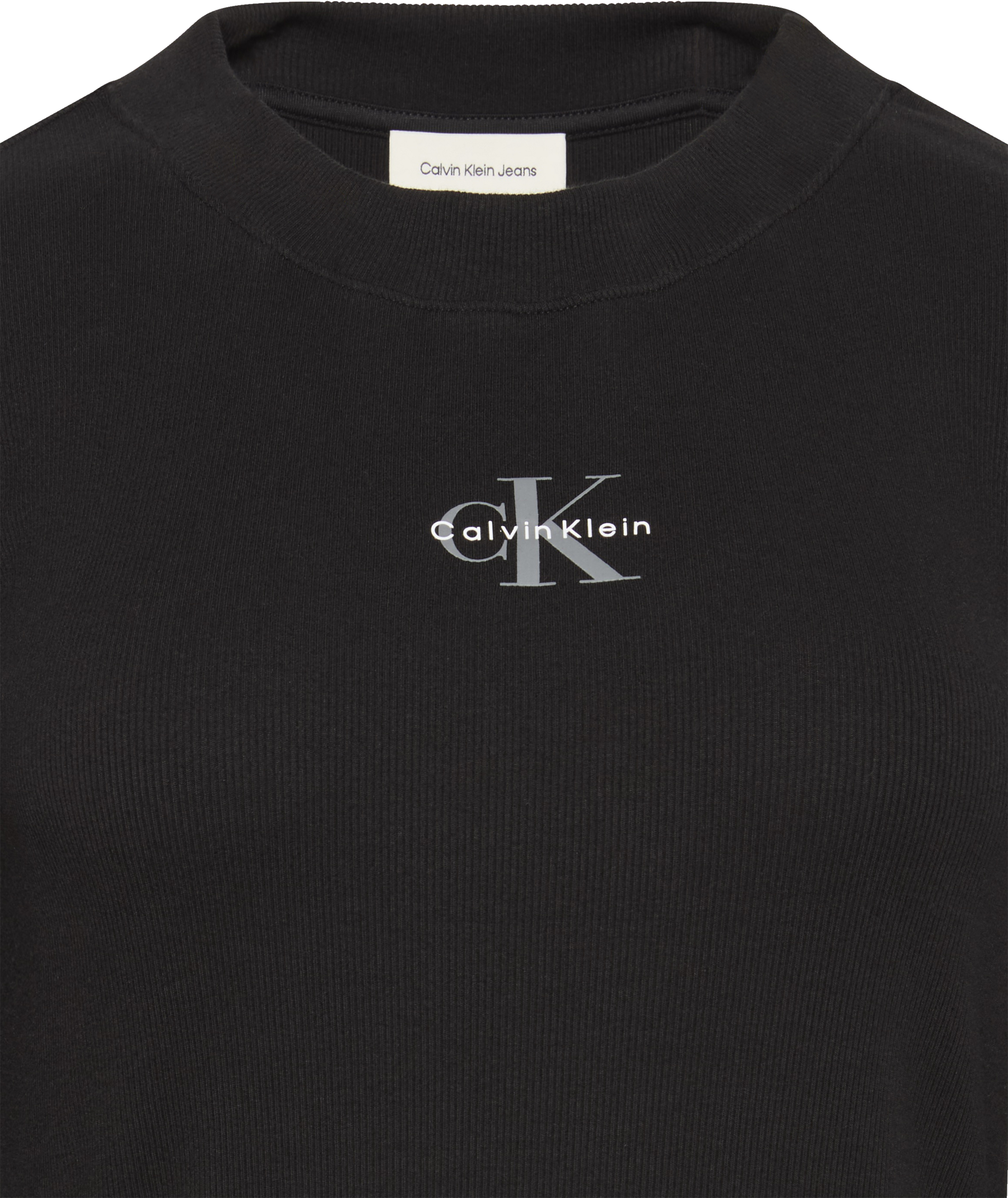 Calvin Klein Jeans T-shirt à manches longues Rundhalsausschnitt, figurbetonte Passform, Logodruck