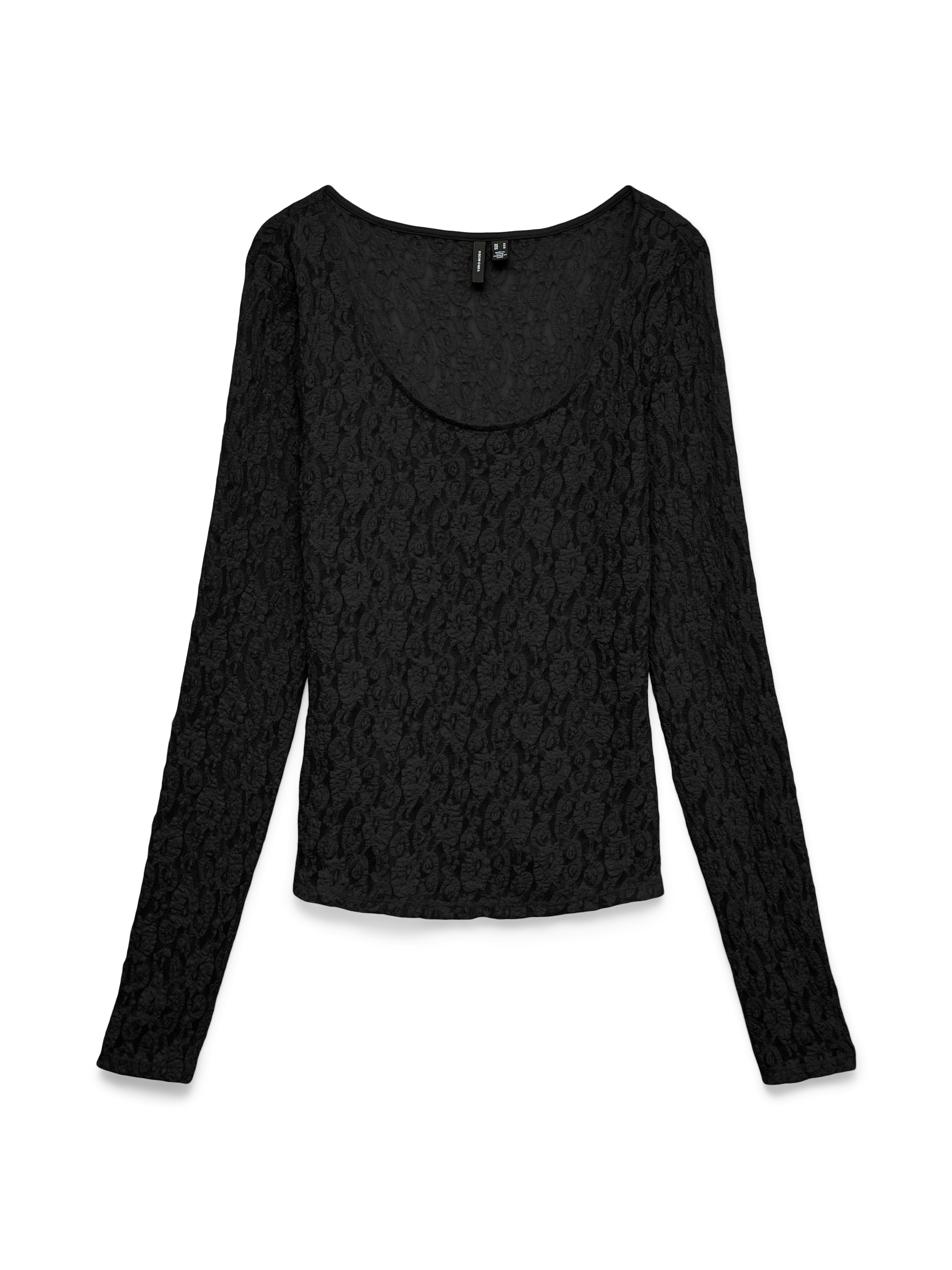 Vero Moda T-shirt à manches longues »VMFLORA LS 2-WAY LACE TOP JRS NOOS« Mélange de matières, coupe slim