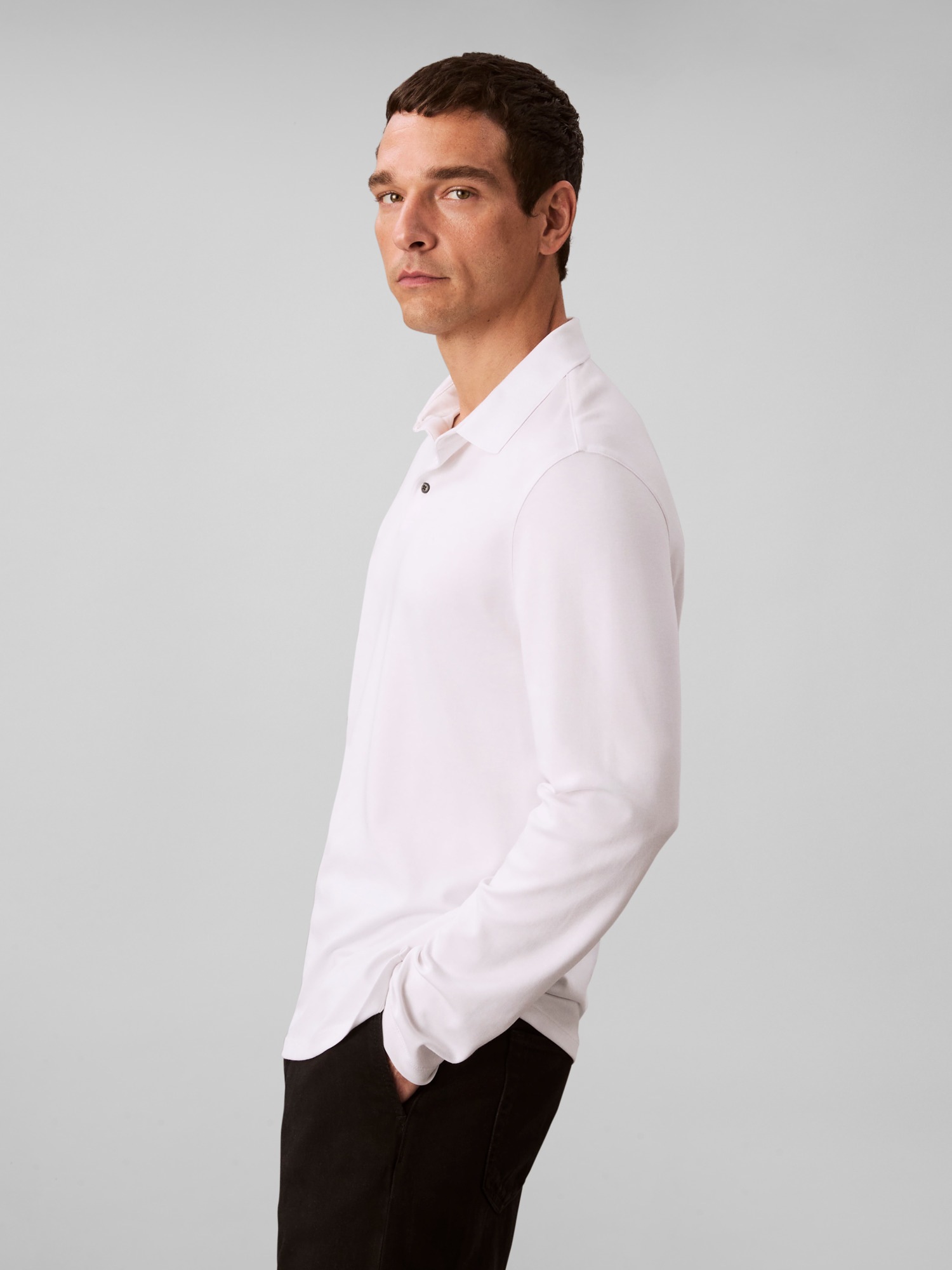 Calvin Klein Polo à manches longues »LS SUPIMA COTTON SOLID POLO« regular fit mit Rundhalsausschnitt
