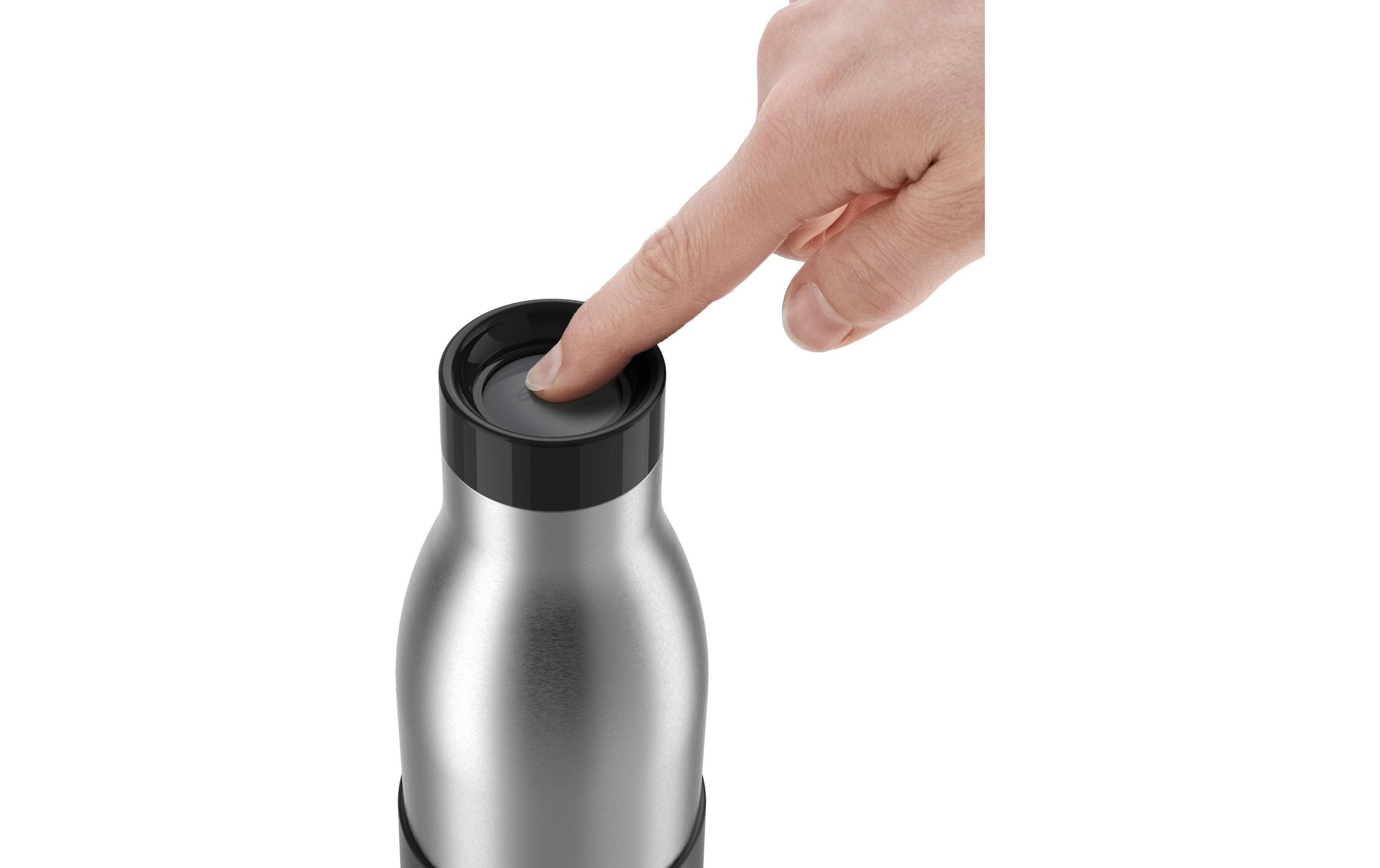 Emsa Gourde »Bludrop Sleeve« acier inoxydable/silicone, Quick-Press, 12h chaud/24h froid