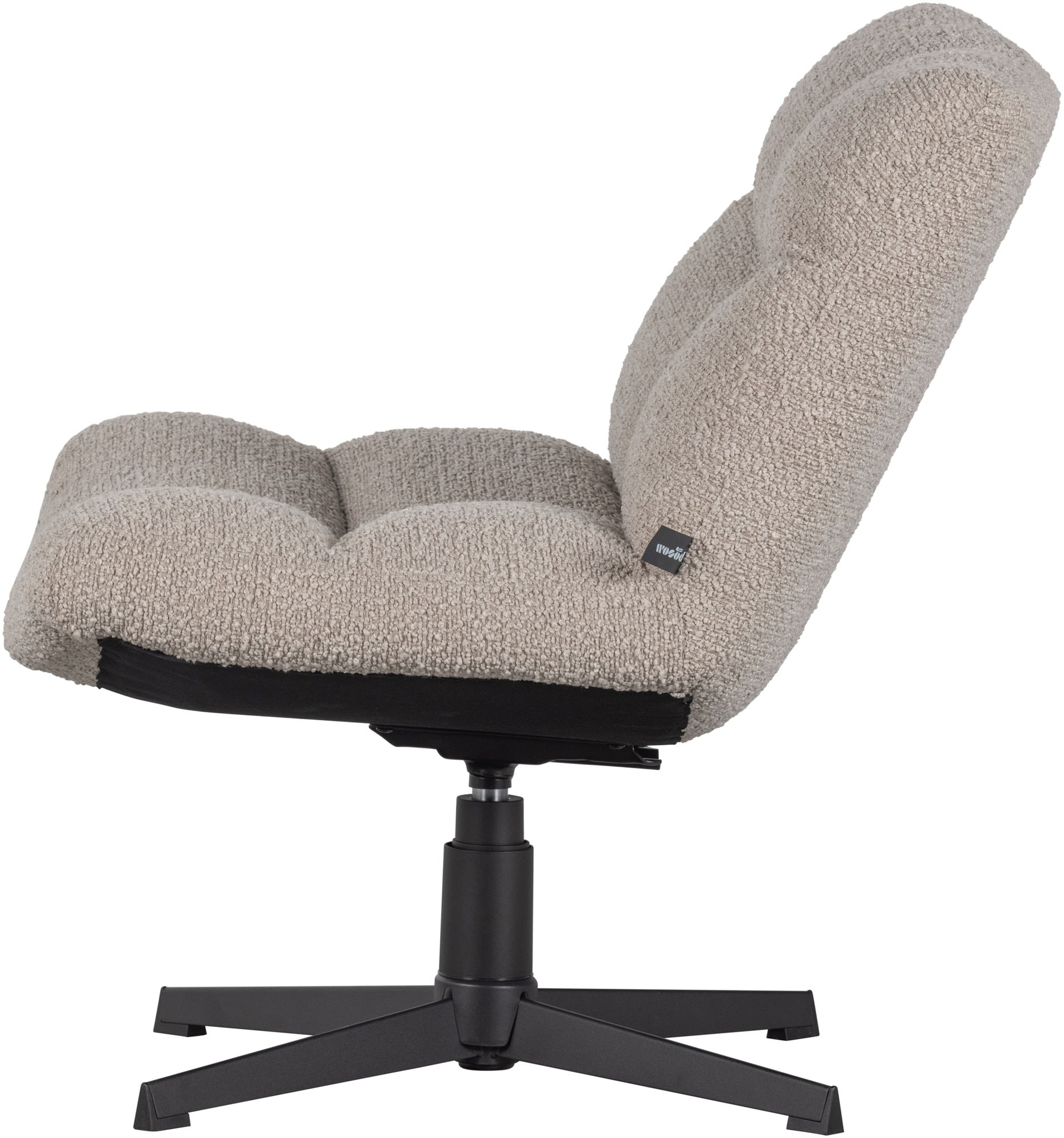 WOOOD Fauteuil pivotant »Vinny Bouclé-Bezug mit Drehmechanismus H 80 x B 75 x T 75 cm« capacité de charge 120 kg, rembourrage en mousse de polyuréthane, structure métallique