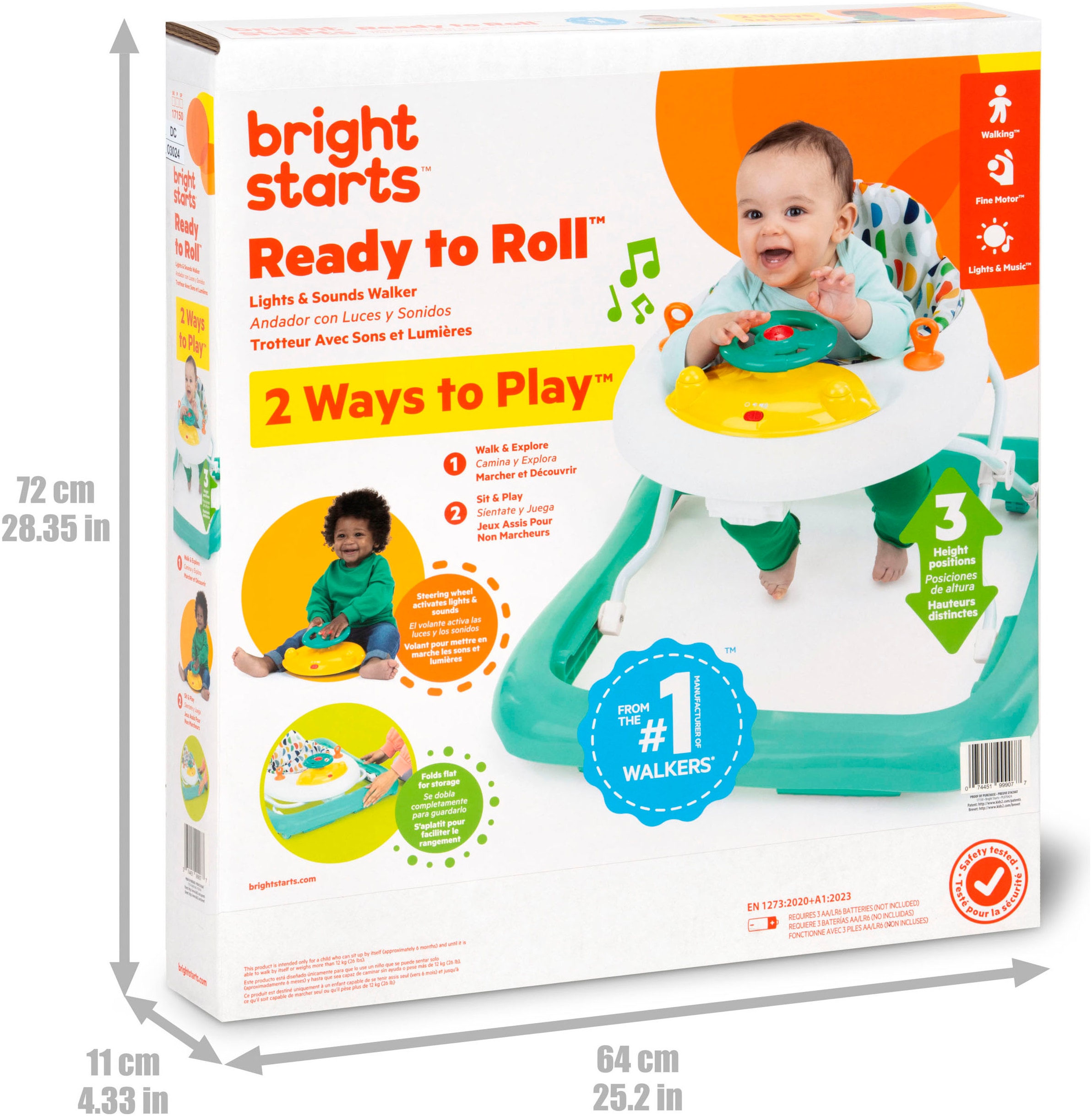 Bright Starts Lauflernhilfe »Ready to Roll  Lights & Sounds Walker« mit Licht- und Soundeffekt