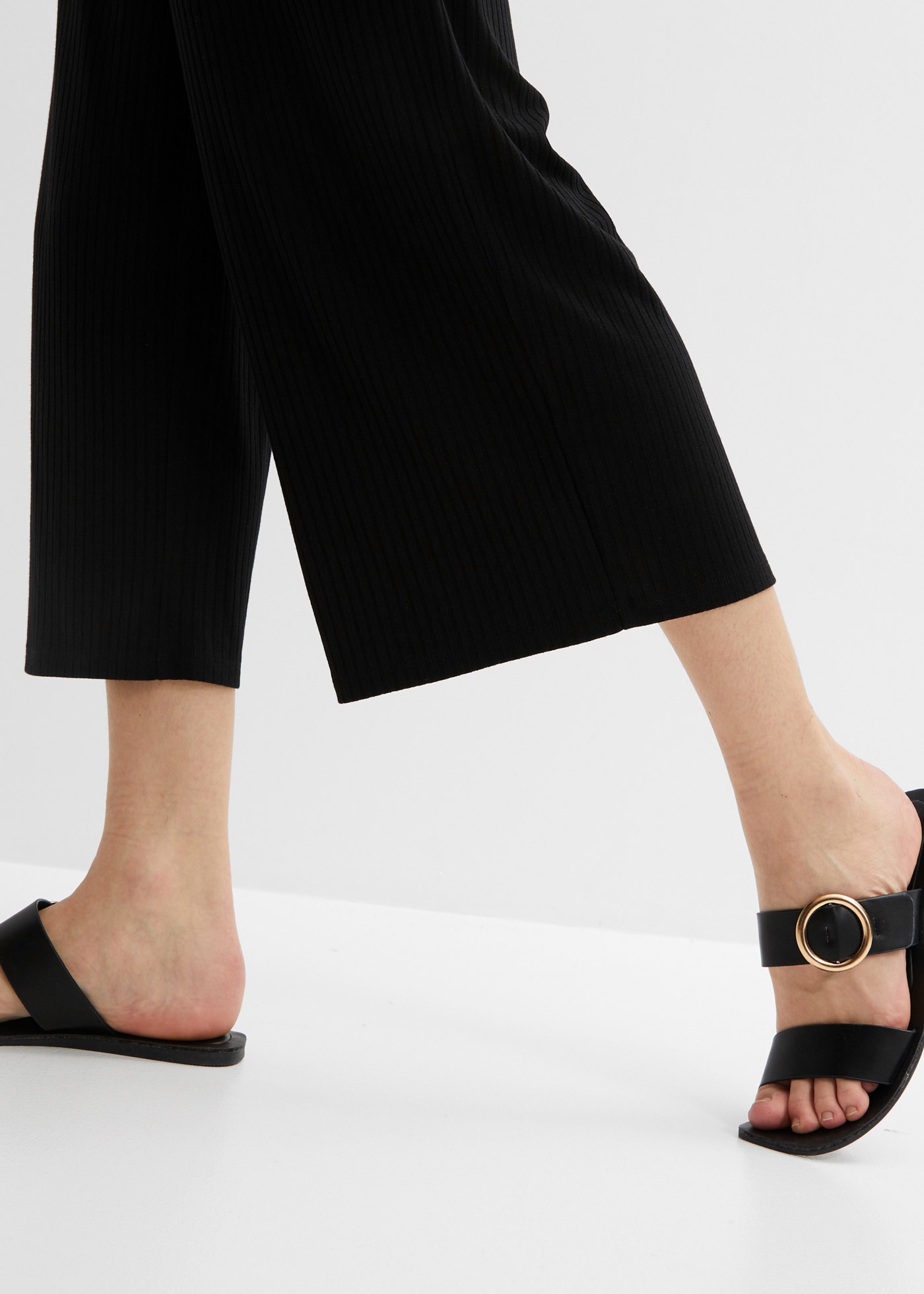 bonprix Pantalon en jersey »Jersey-Hose aus Rippe mit Bequembund«  aus Viskose, Polyester und Elasthan, lockere Passform, lässiger Stil