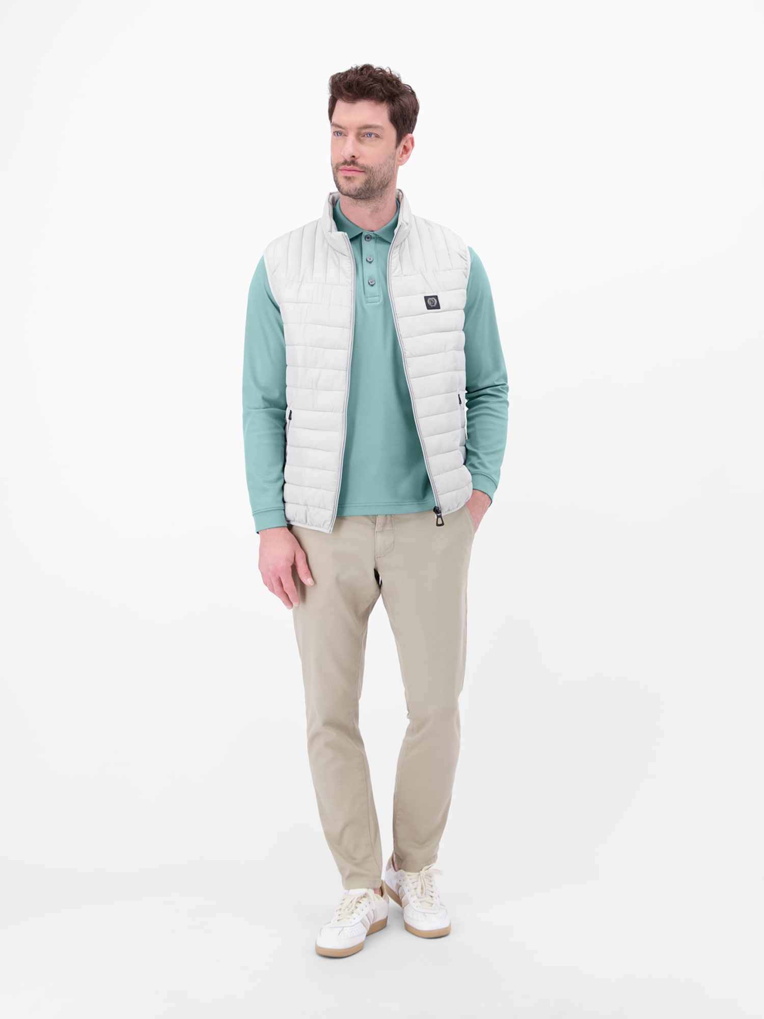 LERROS Sweatshirt »Langarm Polo mit Brusttasche aus Baumwollmix«
