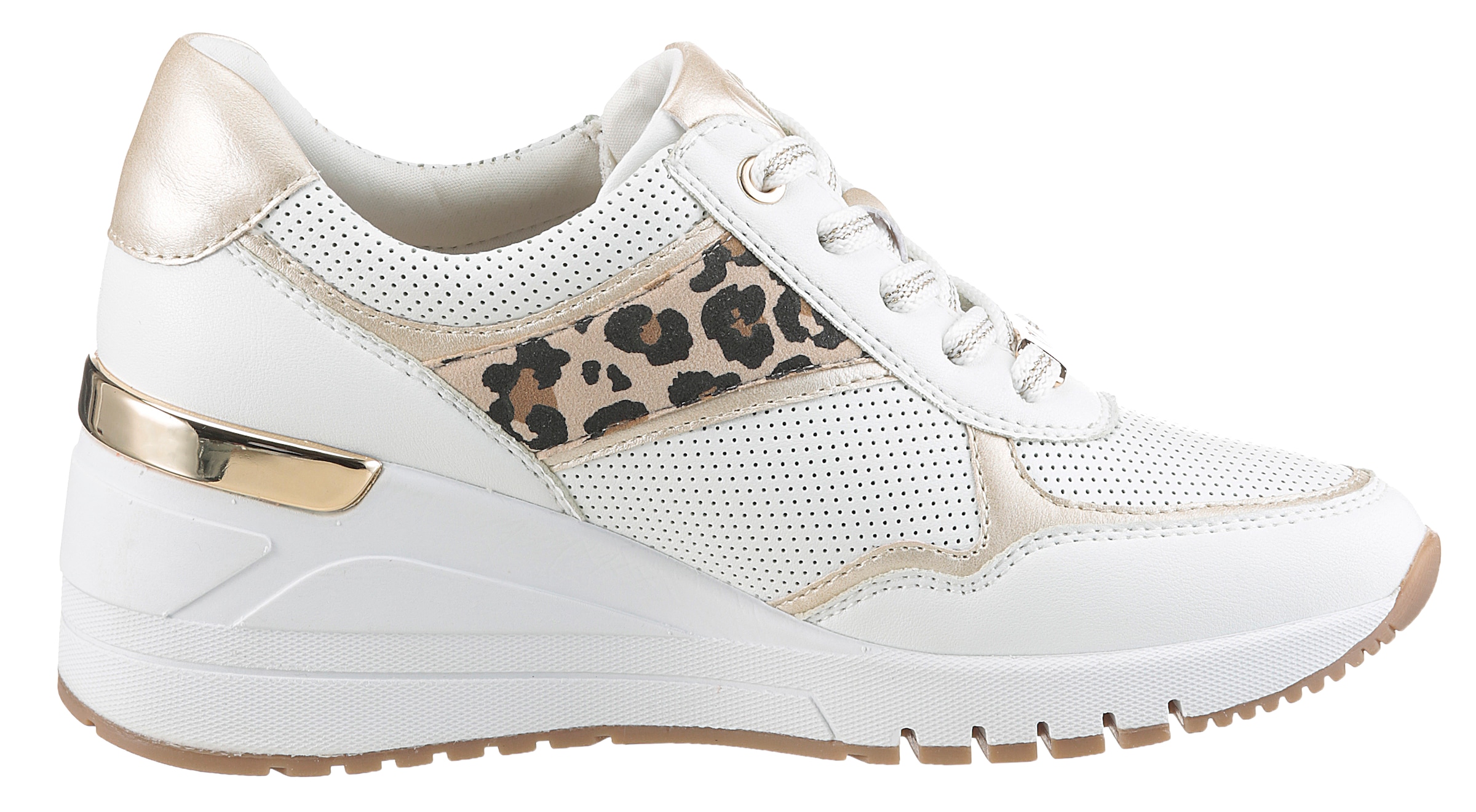 MARCO TOZZI Baskets compensées  , Freizeitschuh, Halbschuh Schnürschuh mit Aussenreissverschluss