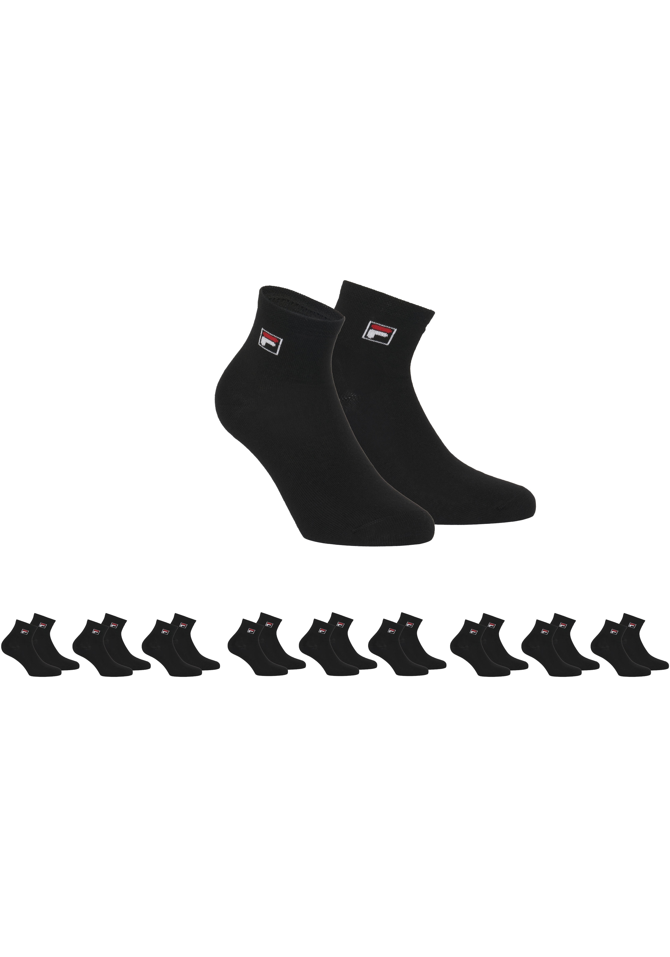 Fila Chaussettes courtes »UNISEX QUARTER PLAIN SOCKS« 9 Couple tlg. mit Logo-Schriftzug