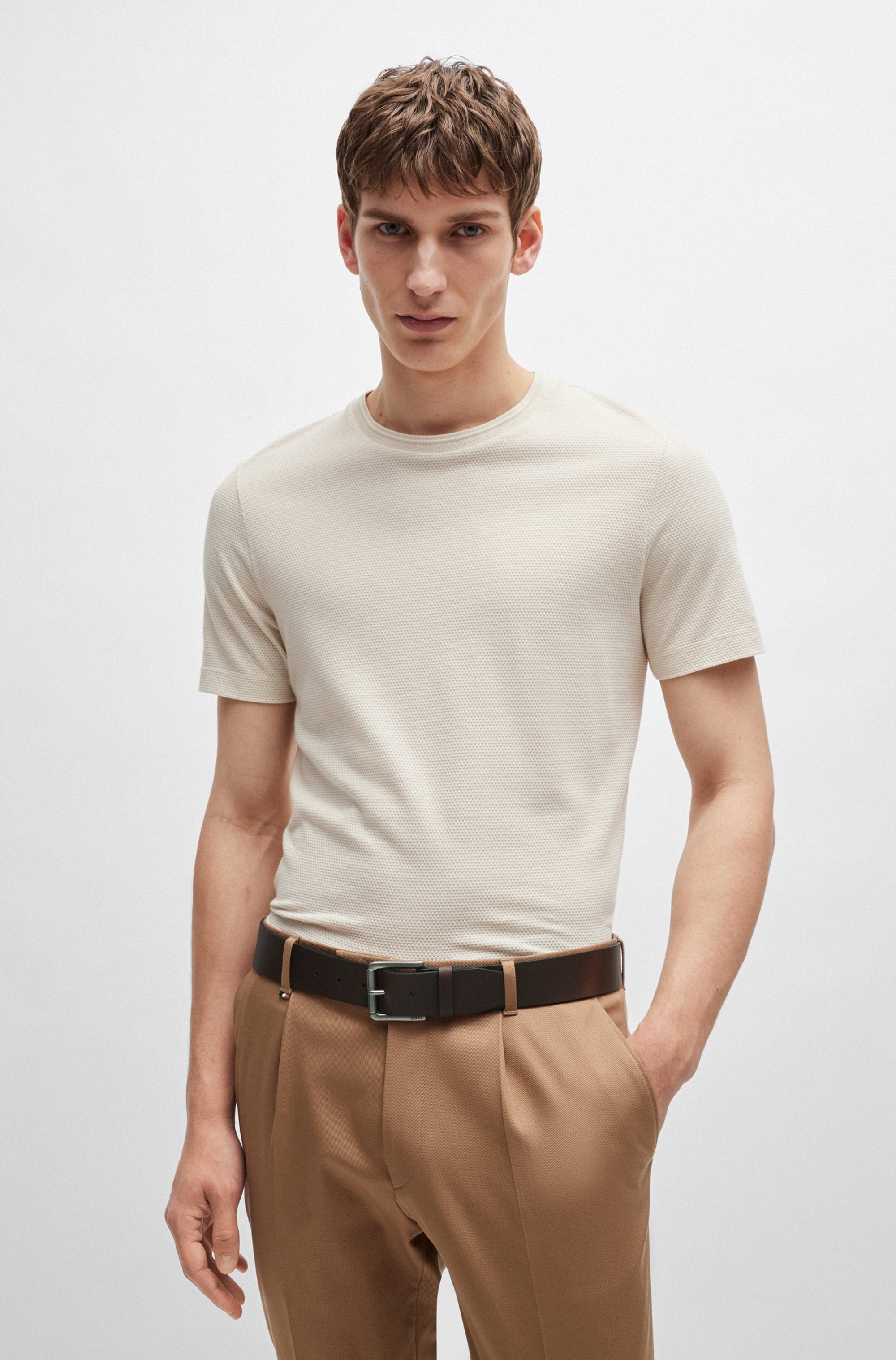 BOSS Ledergürtel »Joris Sz40« mit Logo auf der Dornschliesse