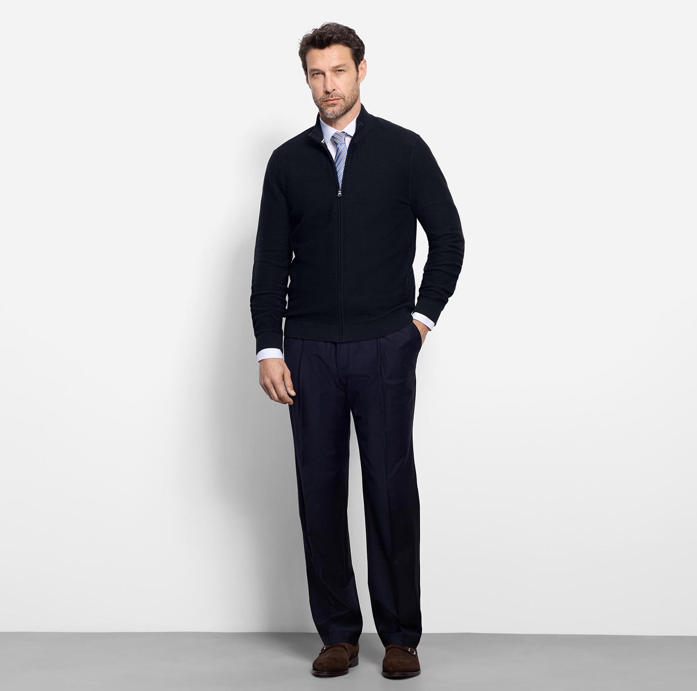 OLYMP Veste en tricot Stehkragen, regular fit