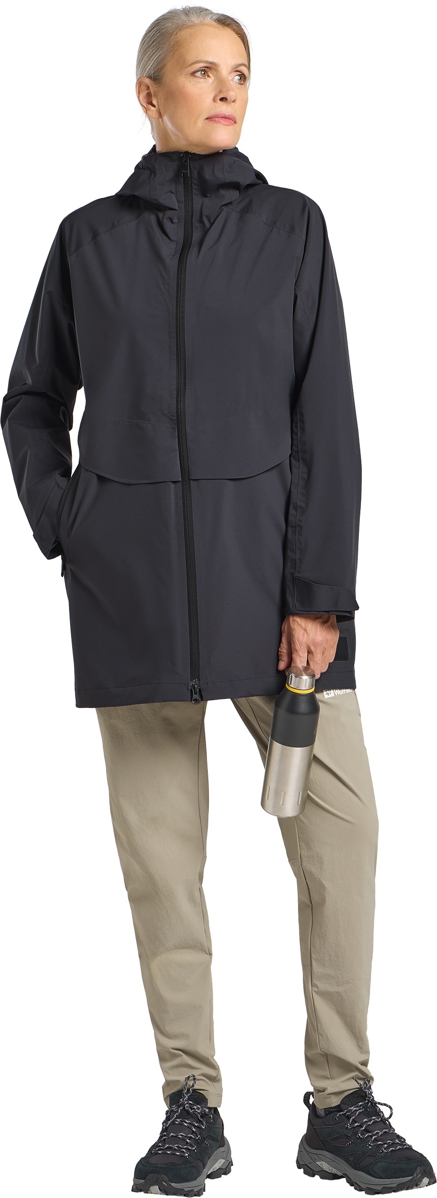 Jack Wolfskin Funktionsjacke »MAINKAI LONG JKT W« mit Kapuze