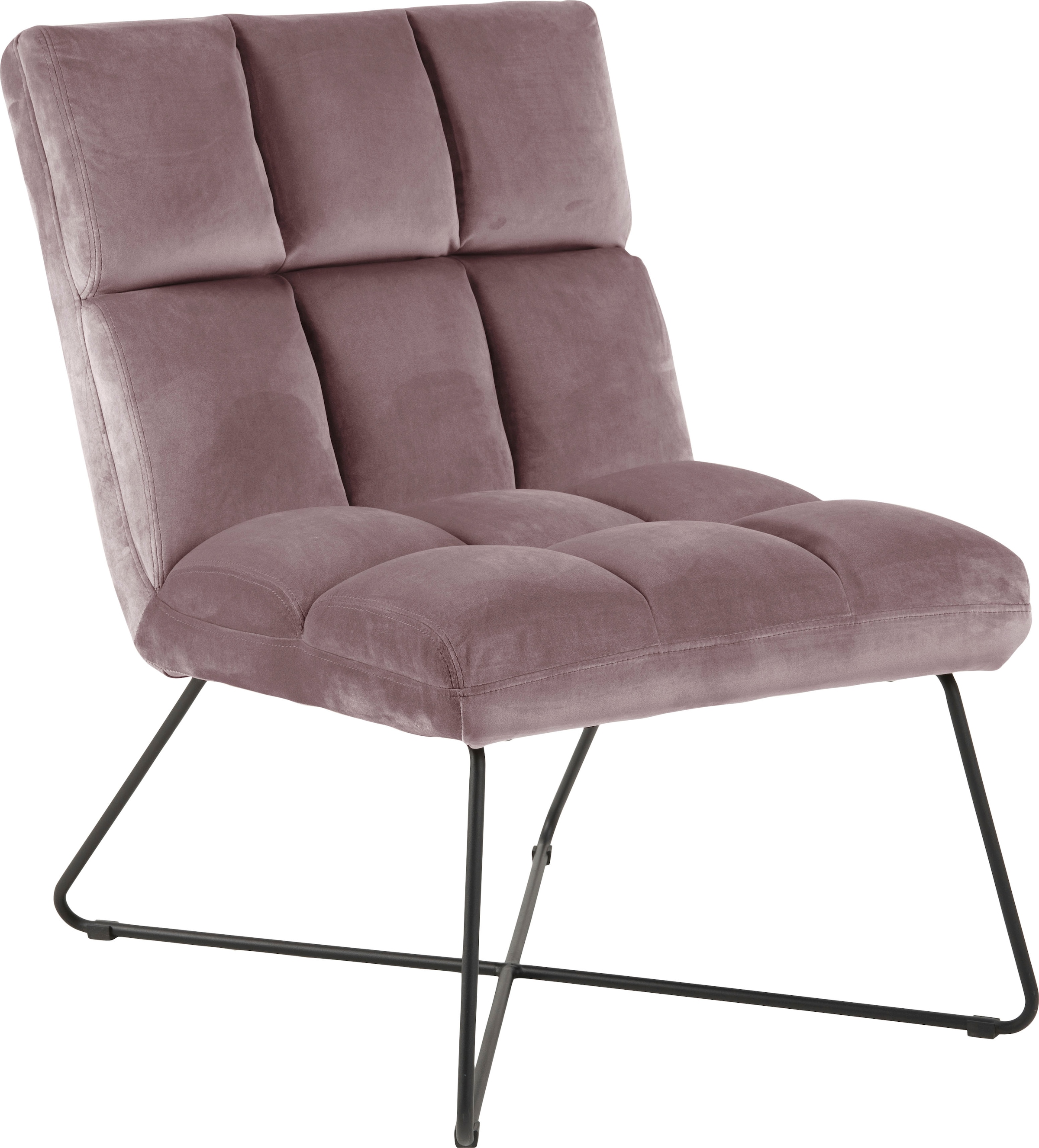 ACTONA GROUP Fauteuil lounge 1,  velours de coton et coutures carrées, différentes variantes