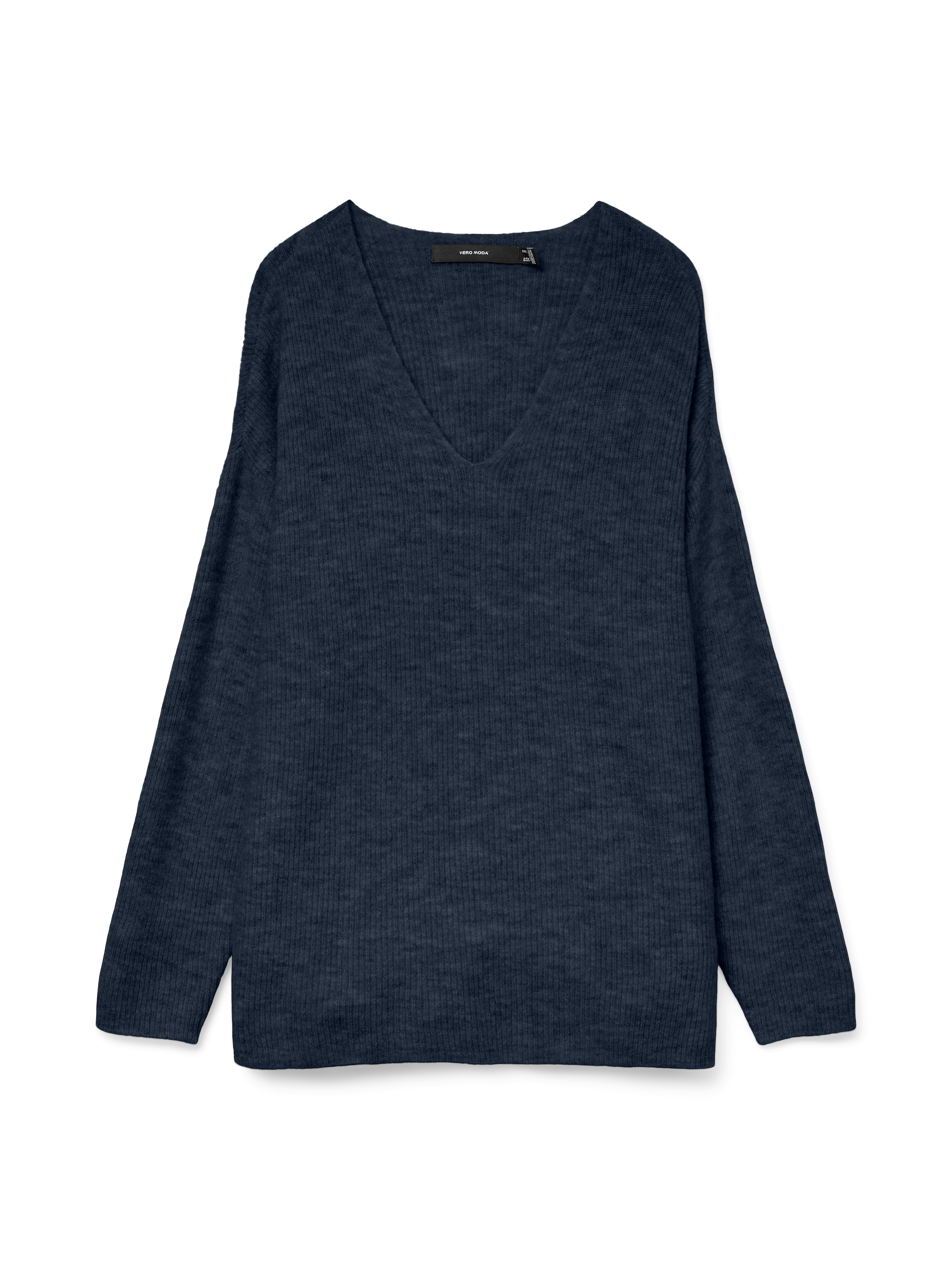 Vero Moda Pull col V »VMCREWLEFILE LS V-NECK BLOUSE NOOS« mélange de matières, coupe ample