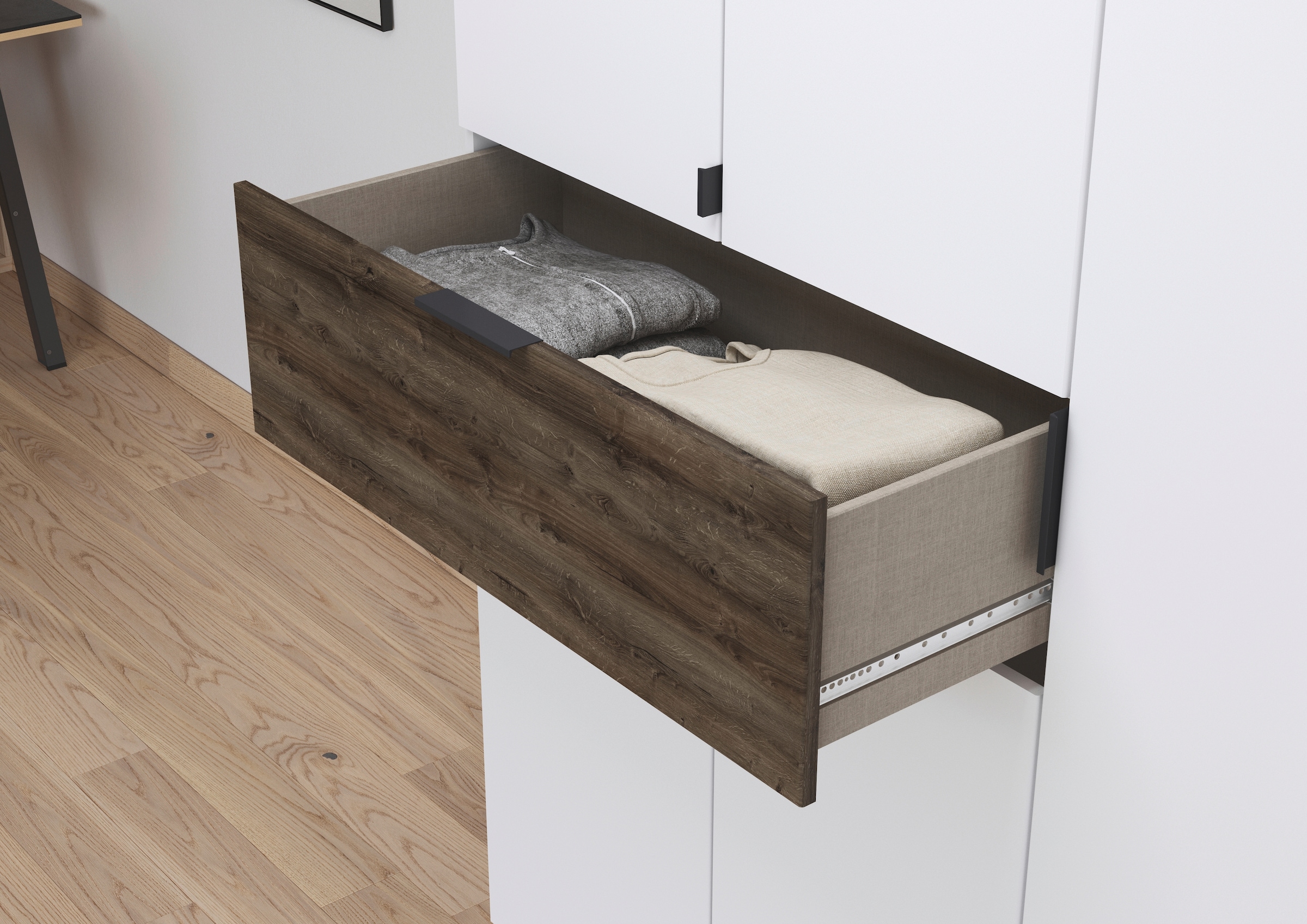rauch Armoire à portes battantes »Kleiderschrank Schrank Garderobe Wäscheschrank TICAO« Tiroirs positionnables en hauteur de manière variable,  avec 2 tiroirs spacieux, beaucoup de rangement MADE IN GERMANY