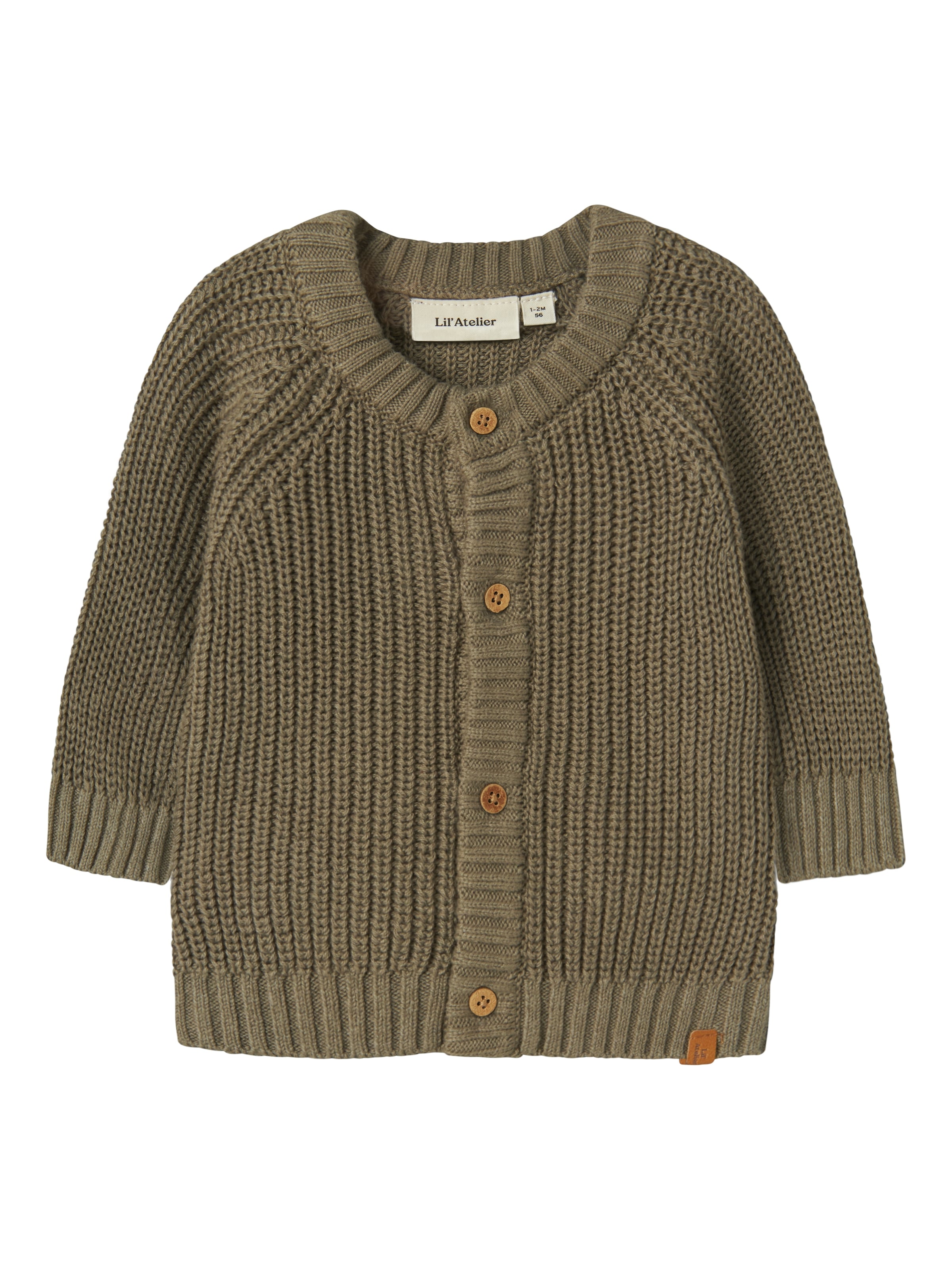 Lil' Atelier Veste en tricot »NBNEMLEN LS KNIT CARD LIL NOOS« coton doux, tricot côtelé