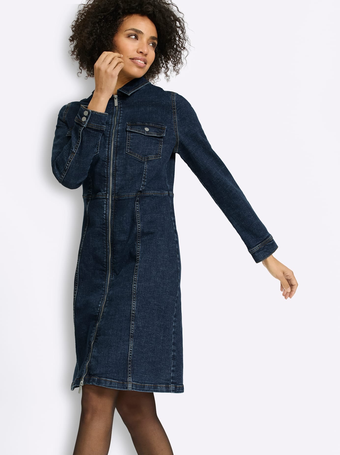 heine Jeanskleid »Jeans-Kleid« aufgesetzte Taschen