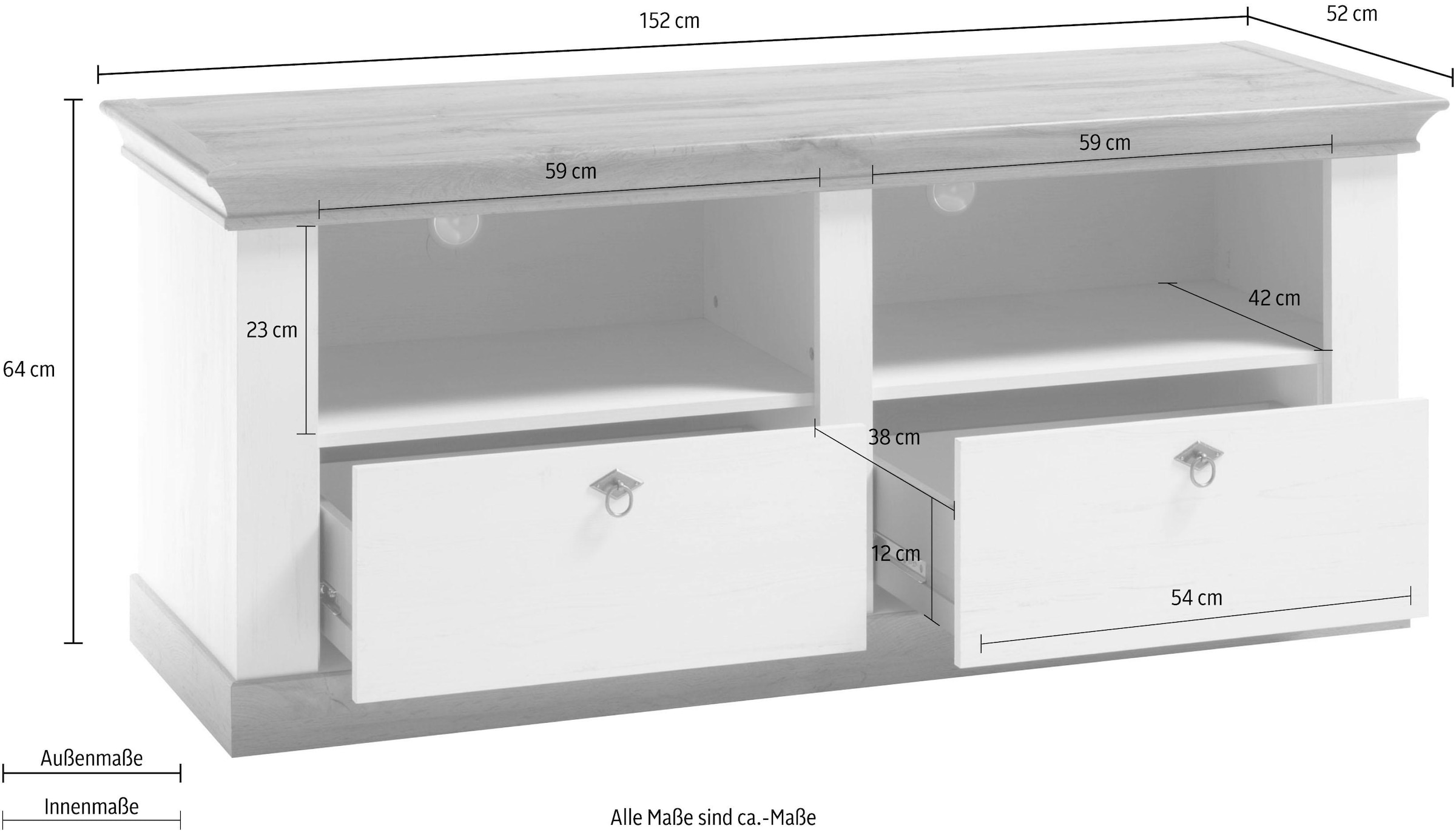 Home affaire Table basse »Cremona« Breite 152 cm