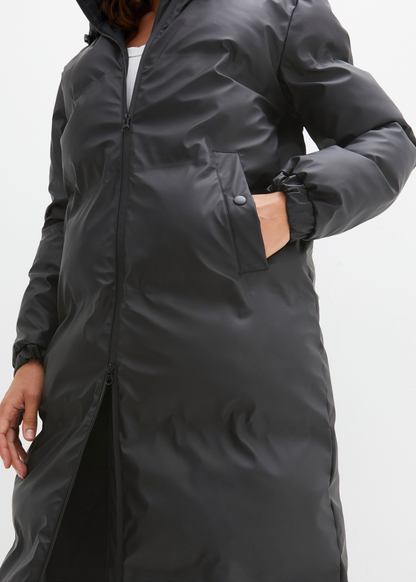 bonprix Manteau de pluie mit 2-Wege-Reissverschluss, Oversize-Passform, mit Stehkragen