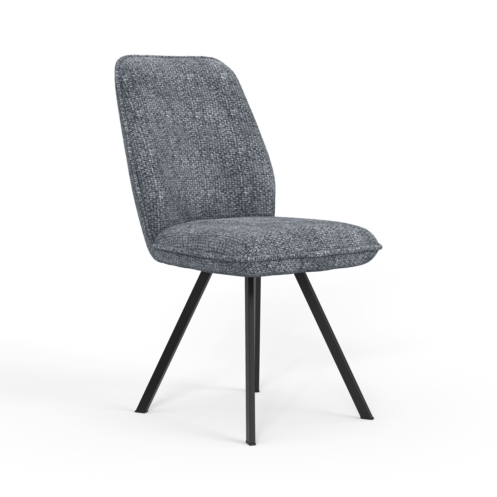 Home affaire Esszimmerstuhl »Mily Essstuhl, Wohnstuhl, Polsterstuhl, 4-Fussstuhl« (Set;Jugendliche) 2 Stk.mit schwarz pulverbeschichteten Metallbeinen, gepolstert, modern