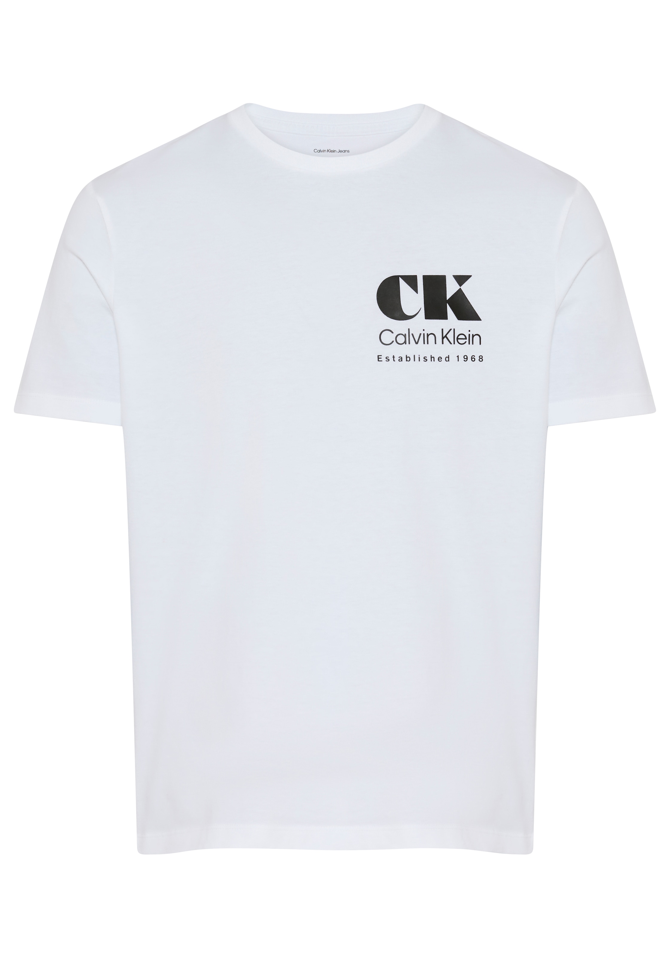 Calvin Klein Jeans T-Shirt Rundhalsausschnitt, reine Baumwolle, grosser Rückendruck
