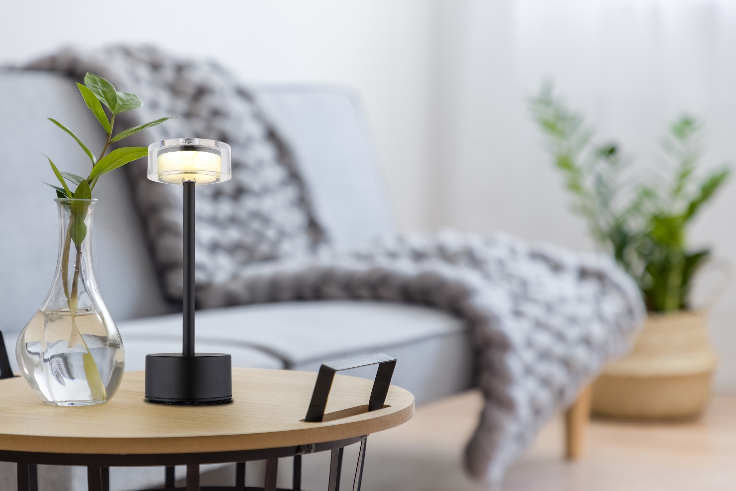 GLOBO LIGHTING LED Tischleuchte »SHIRA« LED-Modul 1 Stk. warmweiss - kaltweiss Akkutischleuchte, Touchdimmer, Lichttemperaturwechsel