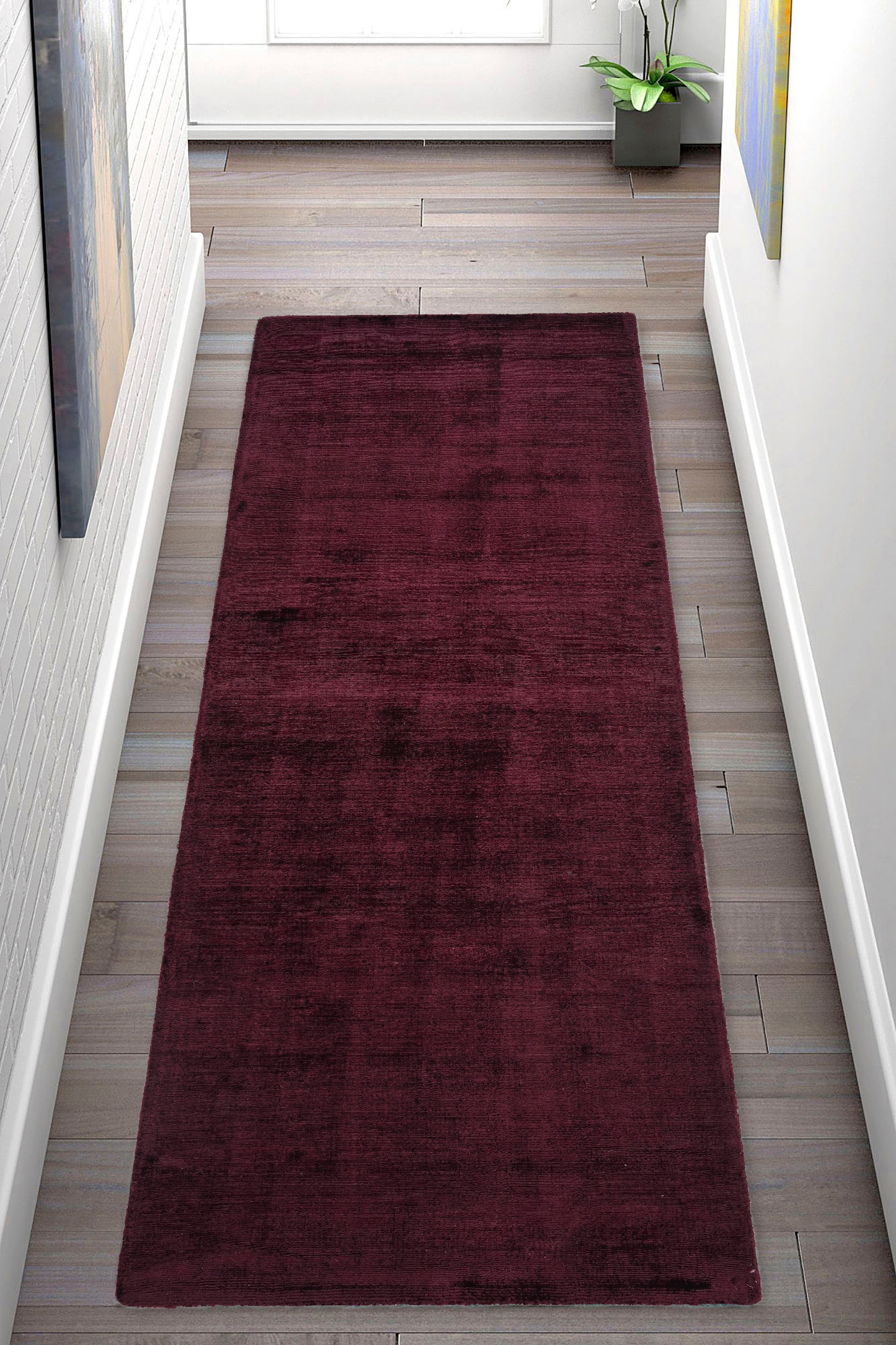 my home Chemin de table »Shirley, handgewebter Viskose-Teppich, farblich changierend« Rectangulaire 12 mm Höhe Läufer, Brücke, Handweb Teppich, Wohnzimmer, Flur