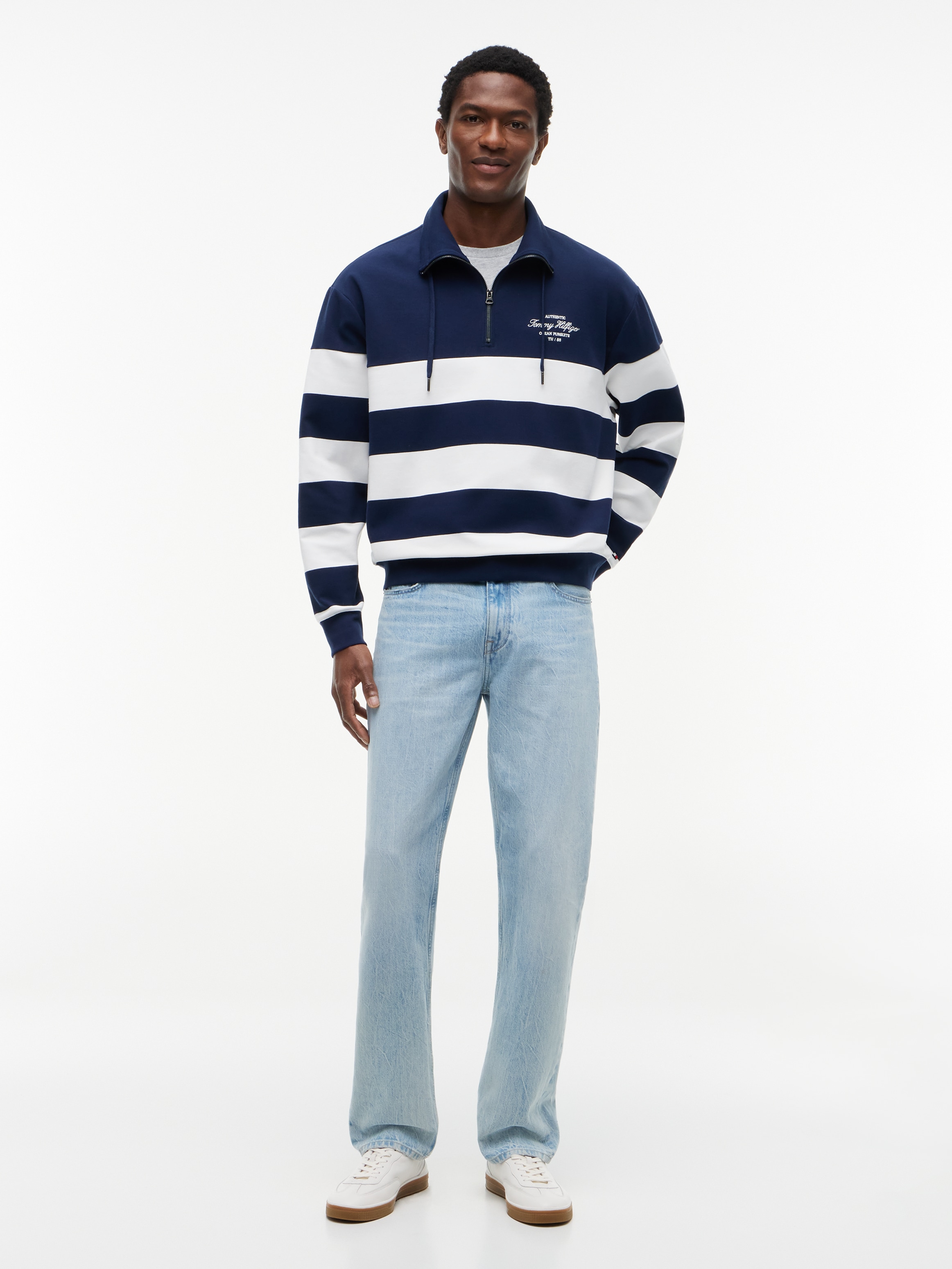 Tommy Hilfiger Sweatshirt »NAUTICAL BLOCK STRIPE 1/4 ZIP«, mit Streifen, Mock Neck und Quarter-Zip

