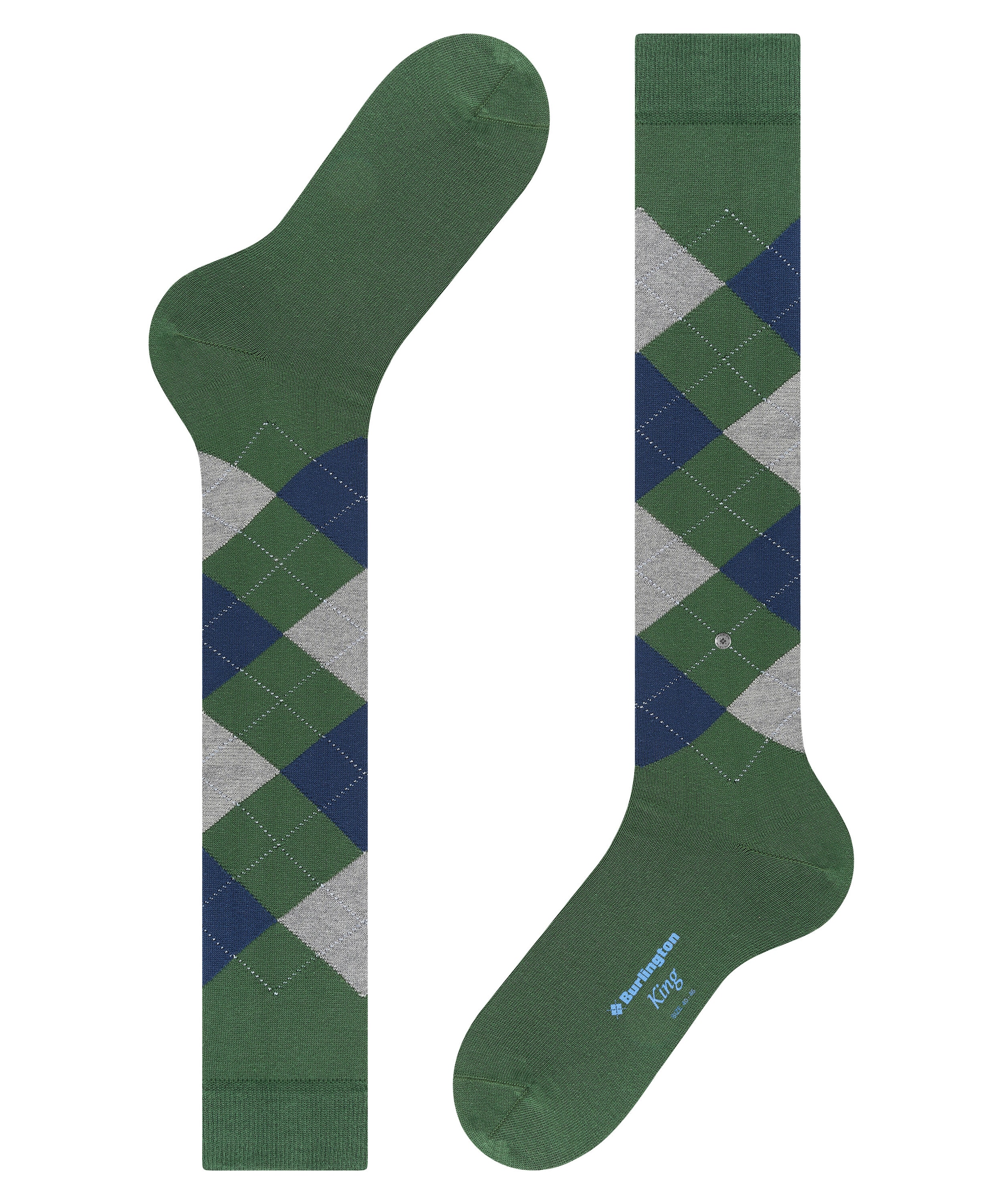 Burlington Kniestrümpfe »King« Einheitsgrösse 40-46, Argyle-Muster, gekämmte Baumwolle