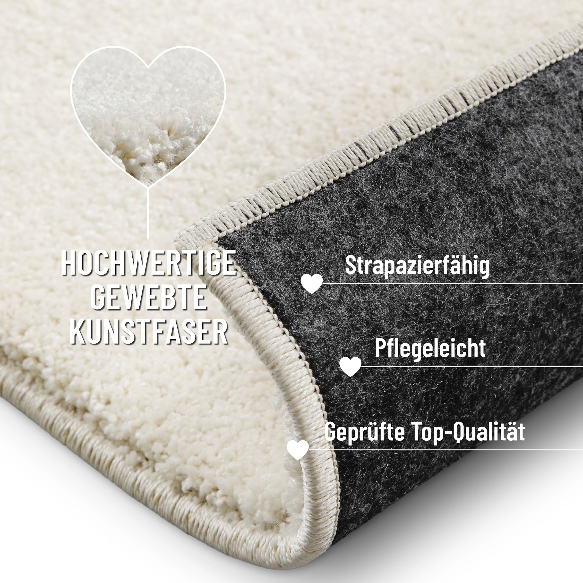 Wecon home Basics Tapis à poils longs »Nova, auch als Läufer, auch quadratisch« Rectangulaire 25 mm Höhe Shaggy gewebt, Läufer, robust, Wohnzimmer, Schlafzimmer